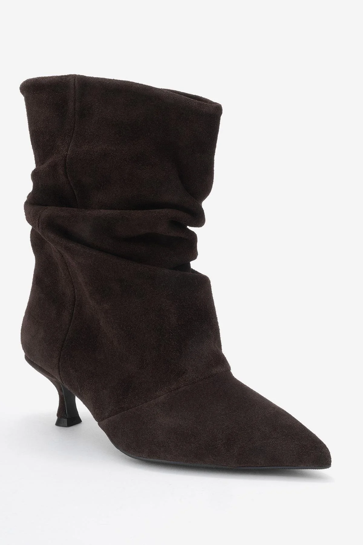 Balei - Brown Suede Genuine Leather Short Heel Boot (Women) - Image 3