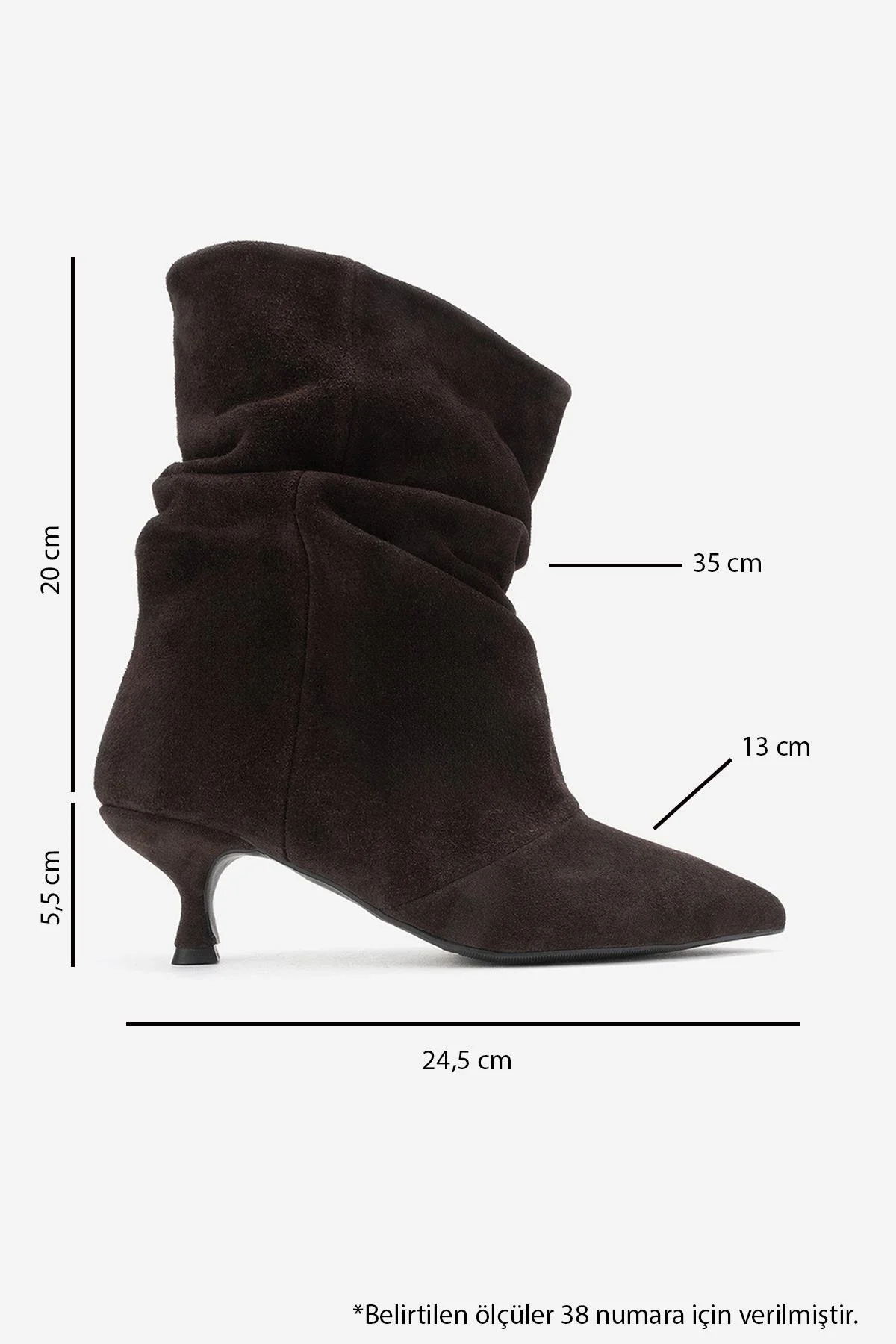 Balei - Brown Suede Genuine Leather Short Heel Boot (Women) - Image 6