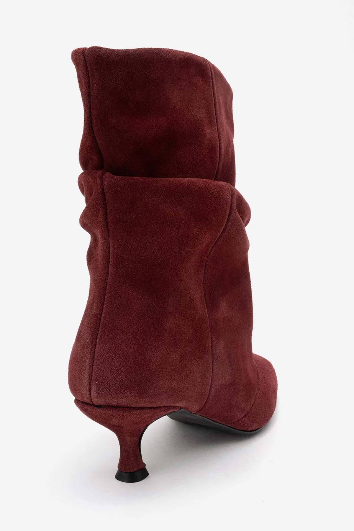 Balei - Burgundy Suede Genuine Leather Short Heel Boot (Women) - Image 5