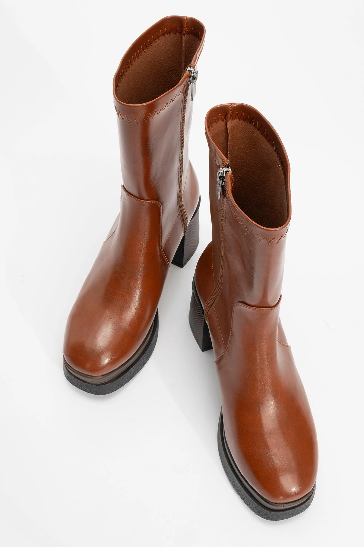 Beck - Tan Platform Heel Boot (Women) - Image 2