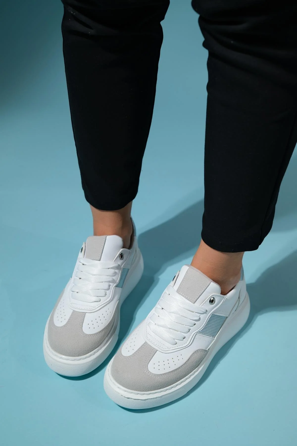 Venetia - White Gray Athletic Sneaker (Women) - Image 2