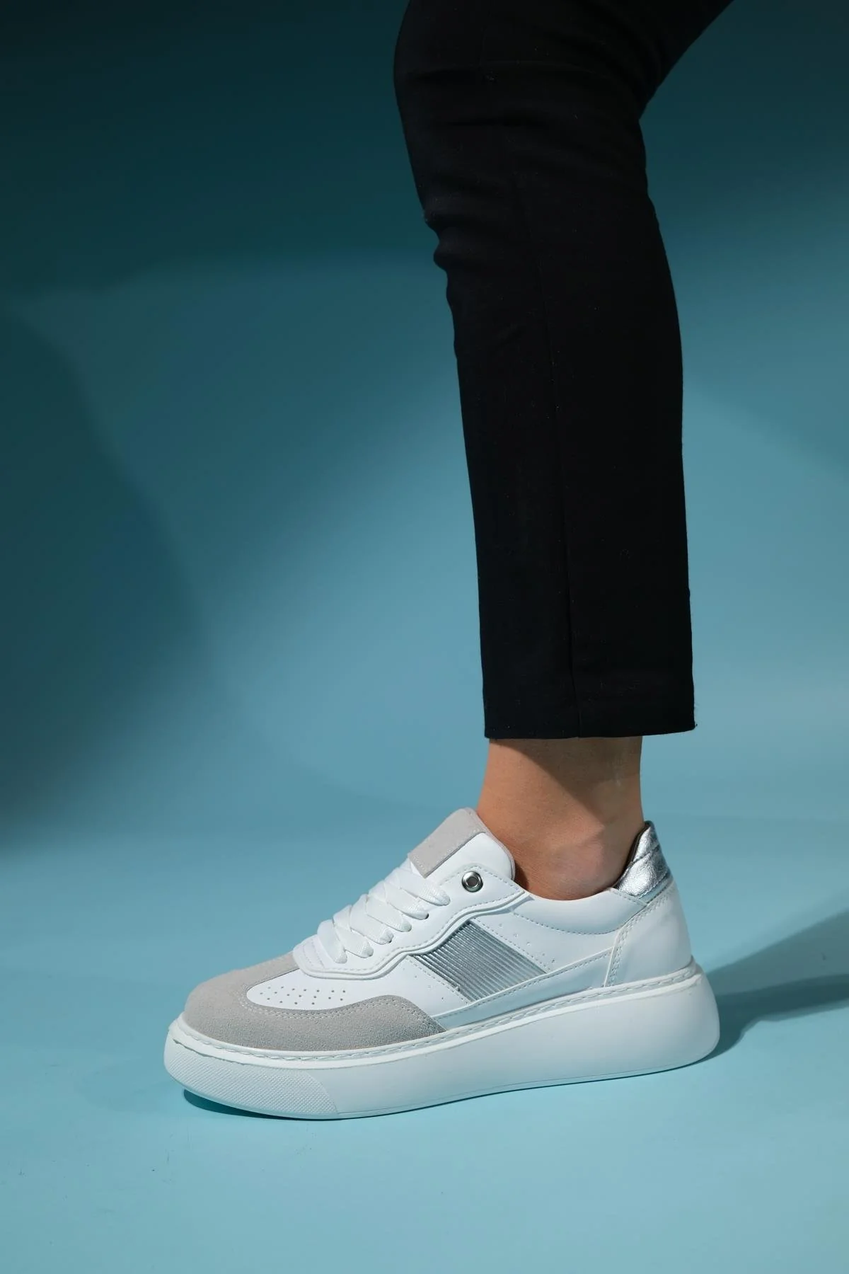 Venetia - White Gray Athletic Sneaker (Women) - Image 6