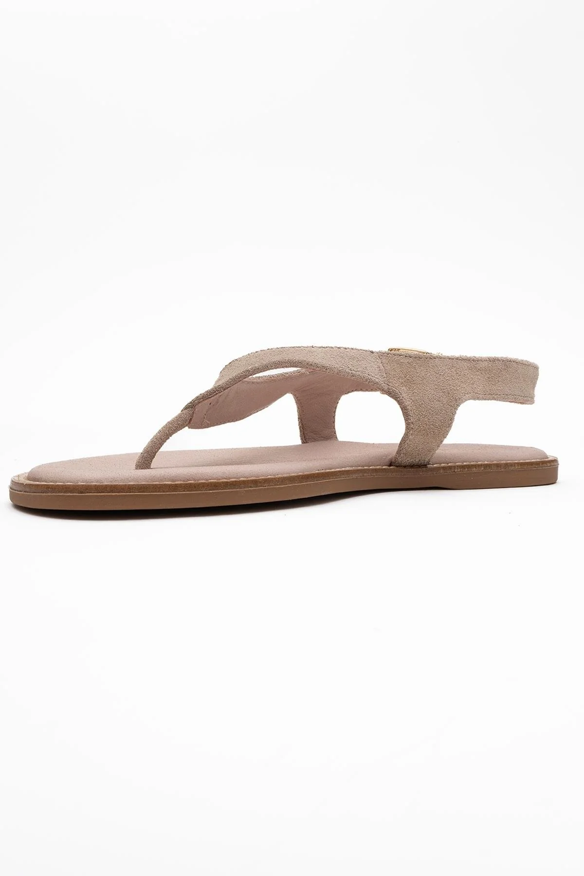 Belinda - Beige Suede Leather Thong Sandals (Women) - Image 4