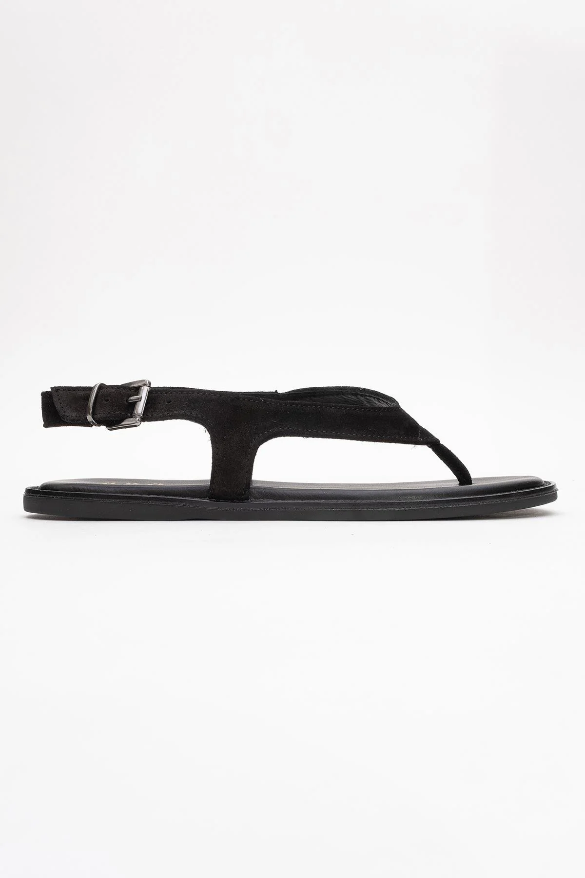 Belinda - Black Suede Leather Thong Sandals (Women) - Image 6