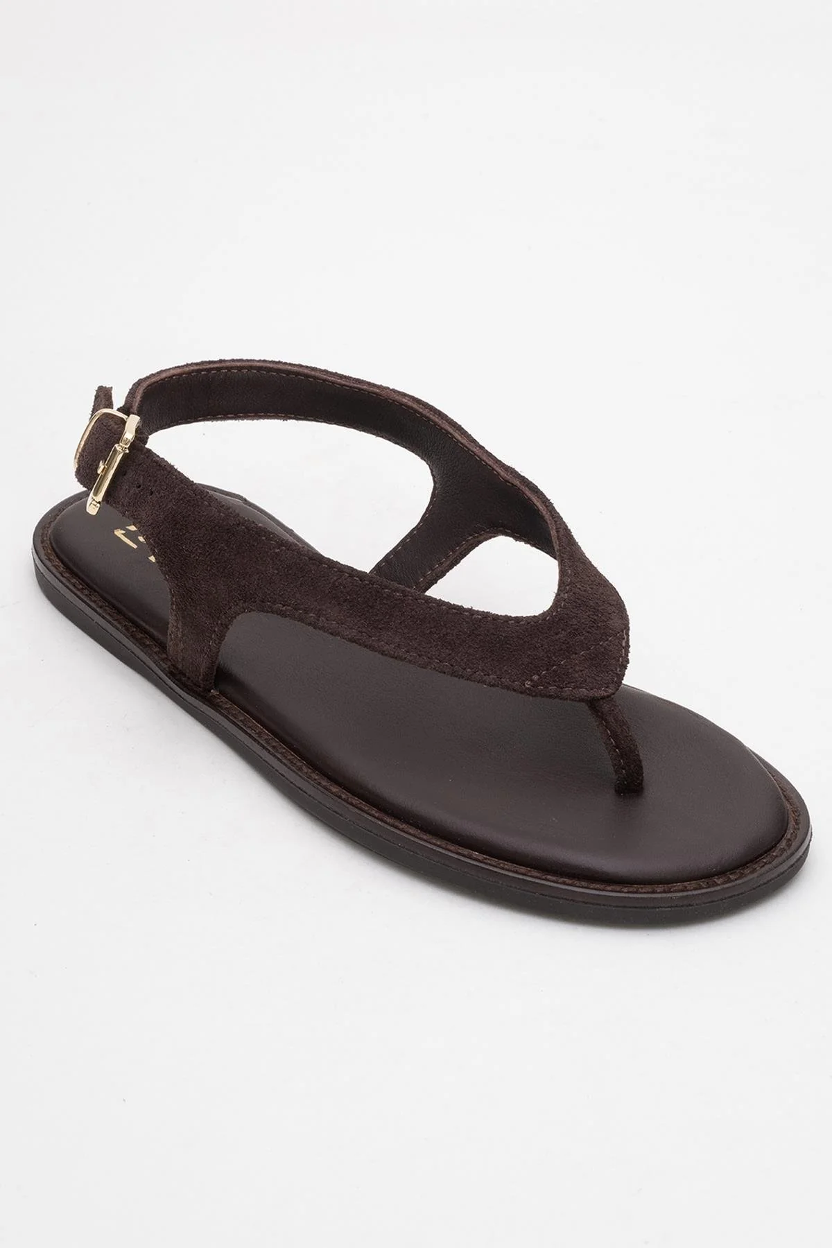 Belinda - Brown Suede Leather Thong Sandals (Women) - Image 3