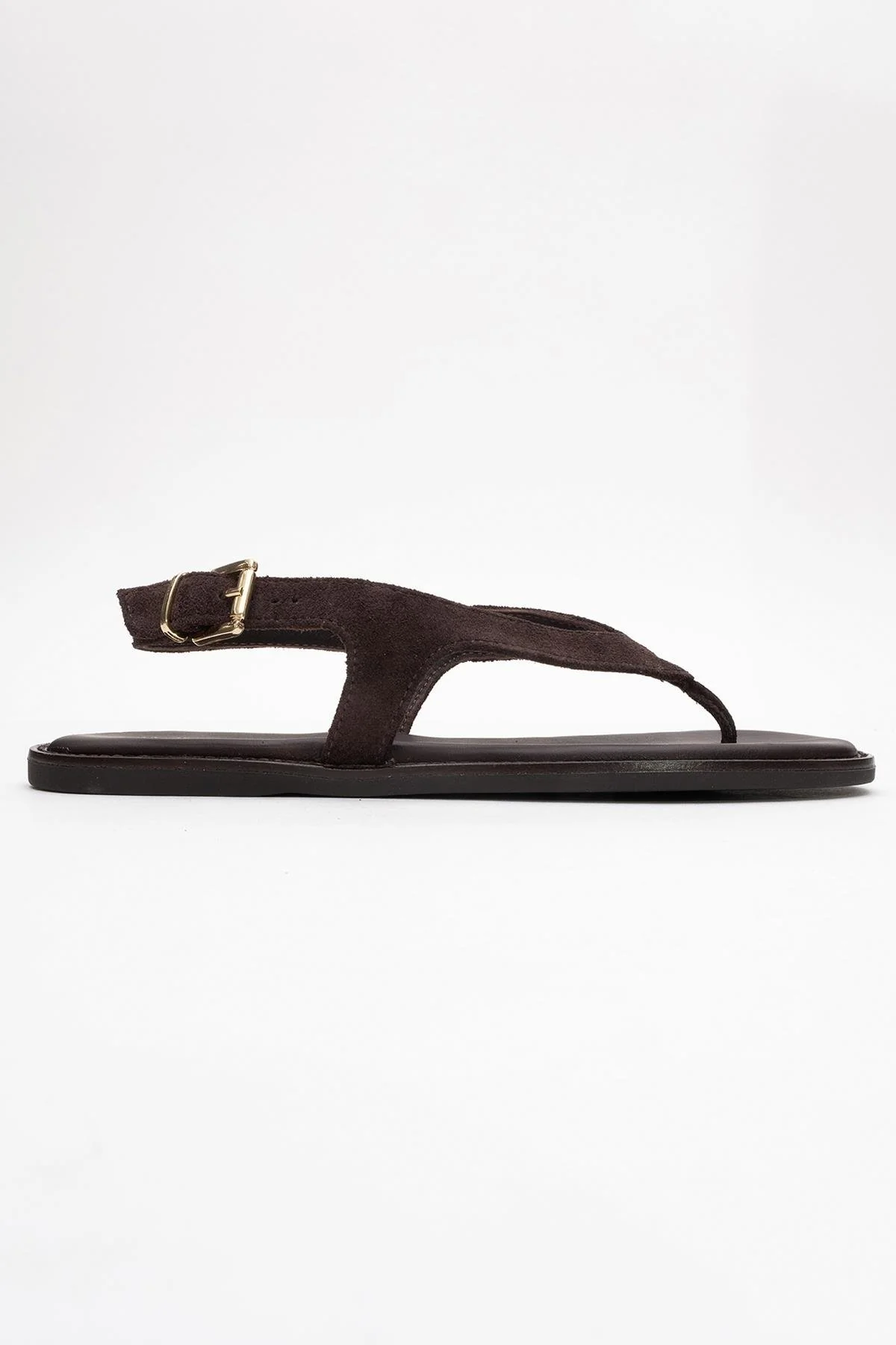 Belinda - Brown Suede Leather Thong Sandals (Women) - Image 6