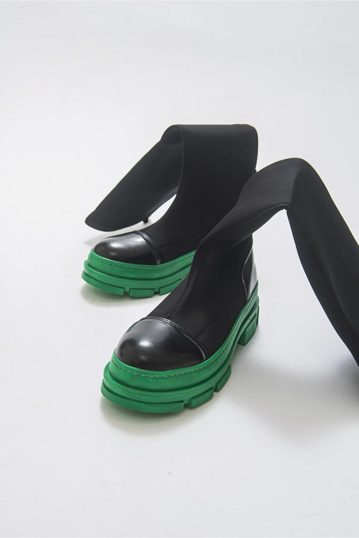 Bella Black & Green Scuba Boot (Women) - Image 4