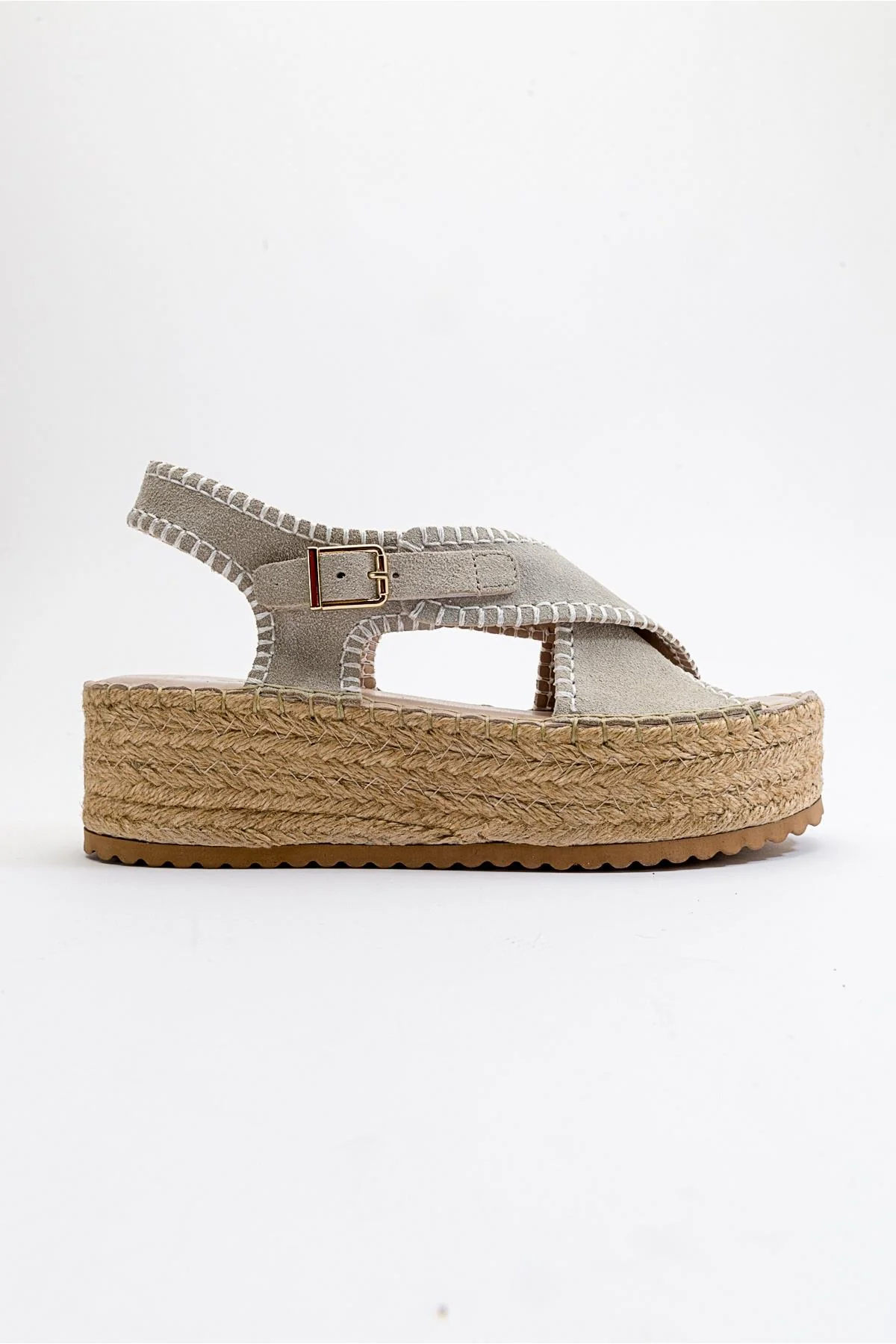 Bellezza - Beige Suede Leather Platform Sandal (Women) - Image 6