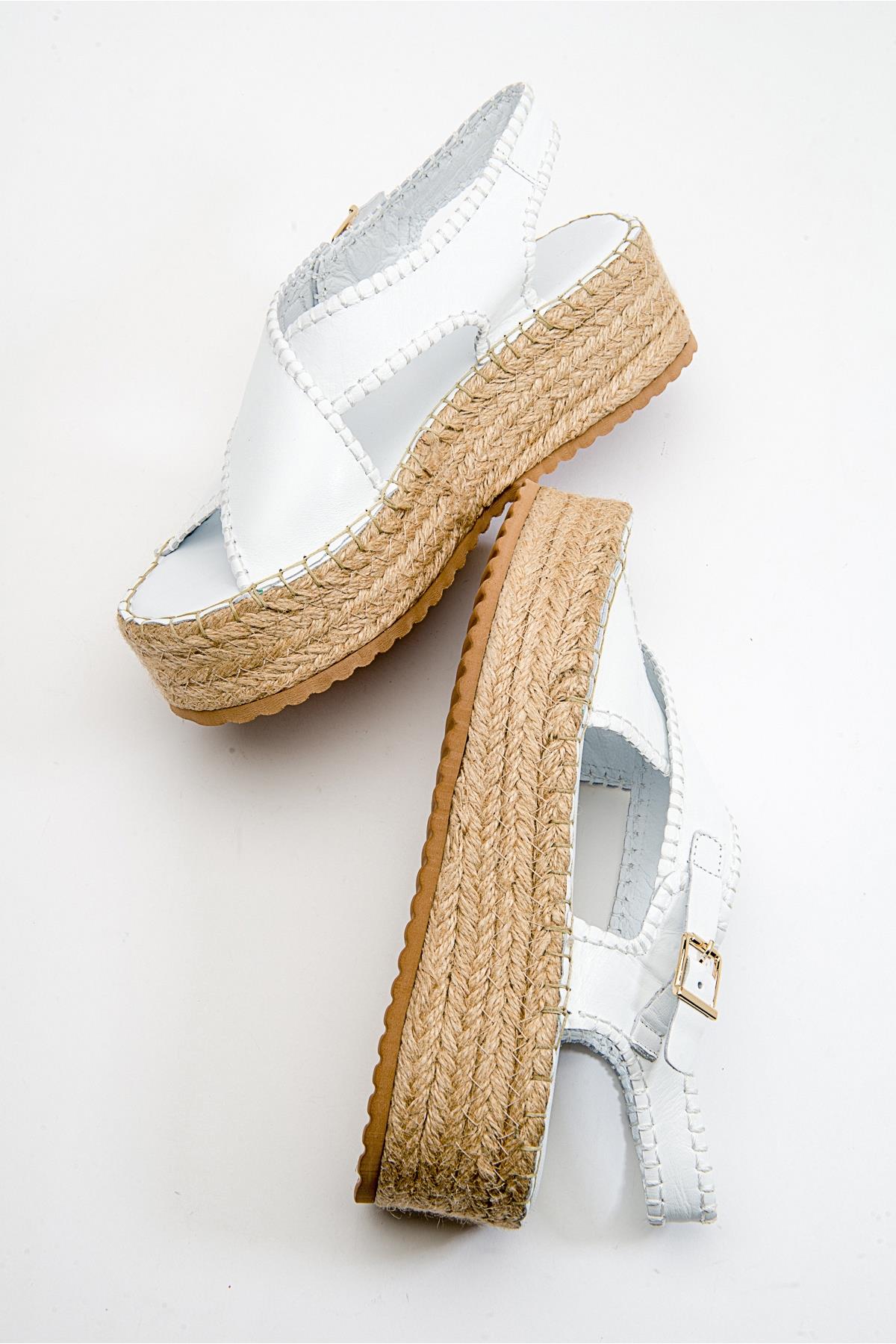 Bellezza - White Leather Platform Sandal (Women) - Image 4