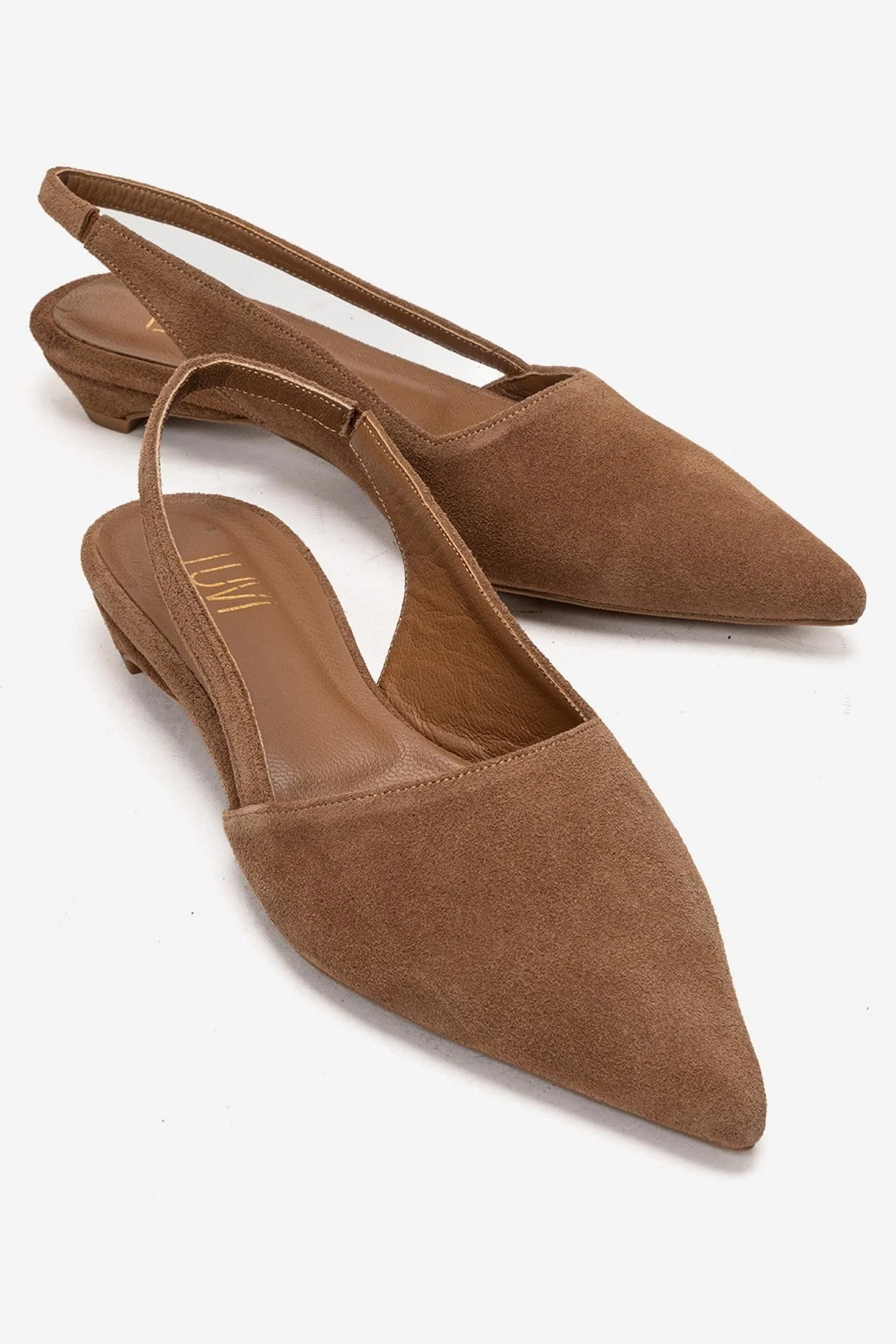 BERLINA - Camel Genuine Leather Low Block Heel Shoe (Women)