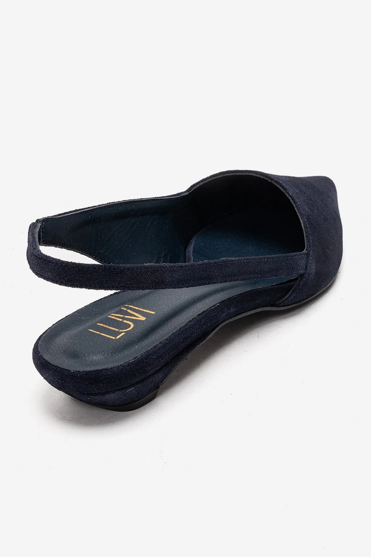 BERLINA - Navy Genuine Leather Low Block Heel Shoe (Women) - Image 5