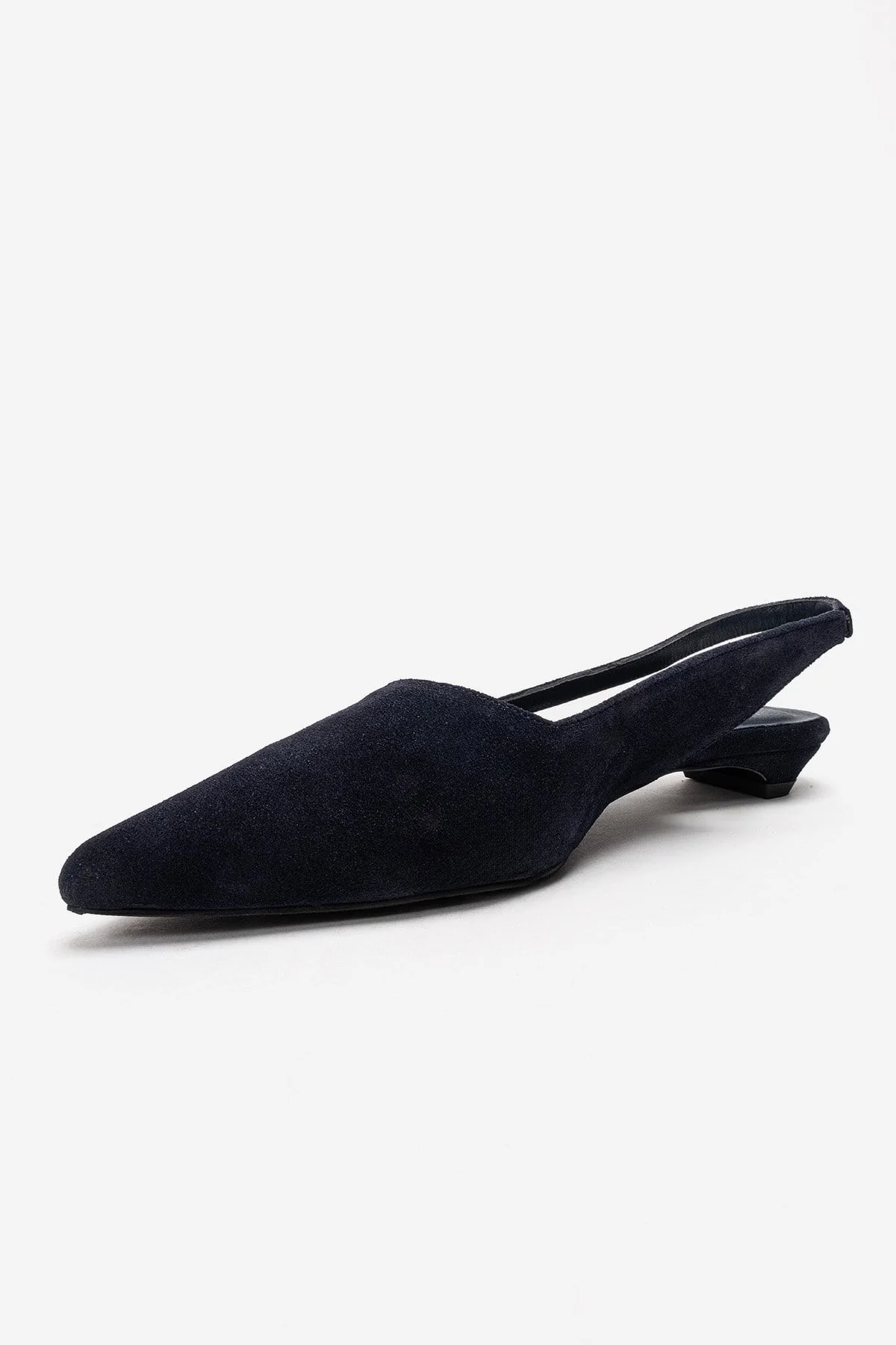 BERLINA - Navy Genuine Leather Low Block Heel Shoe (Women) - Image 6