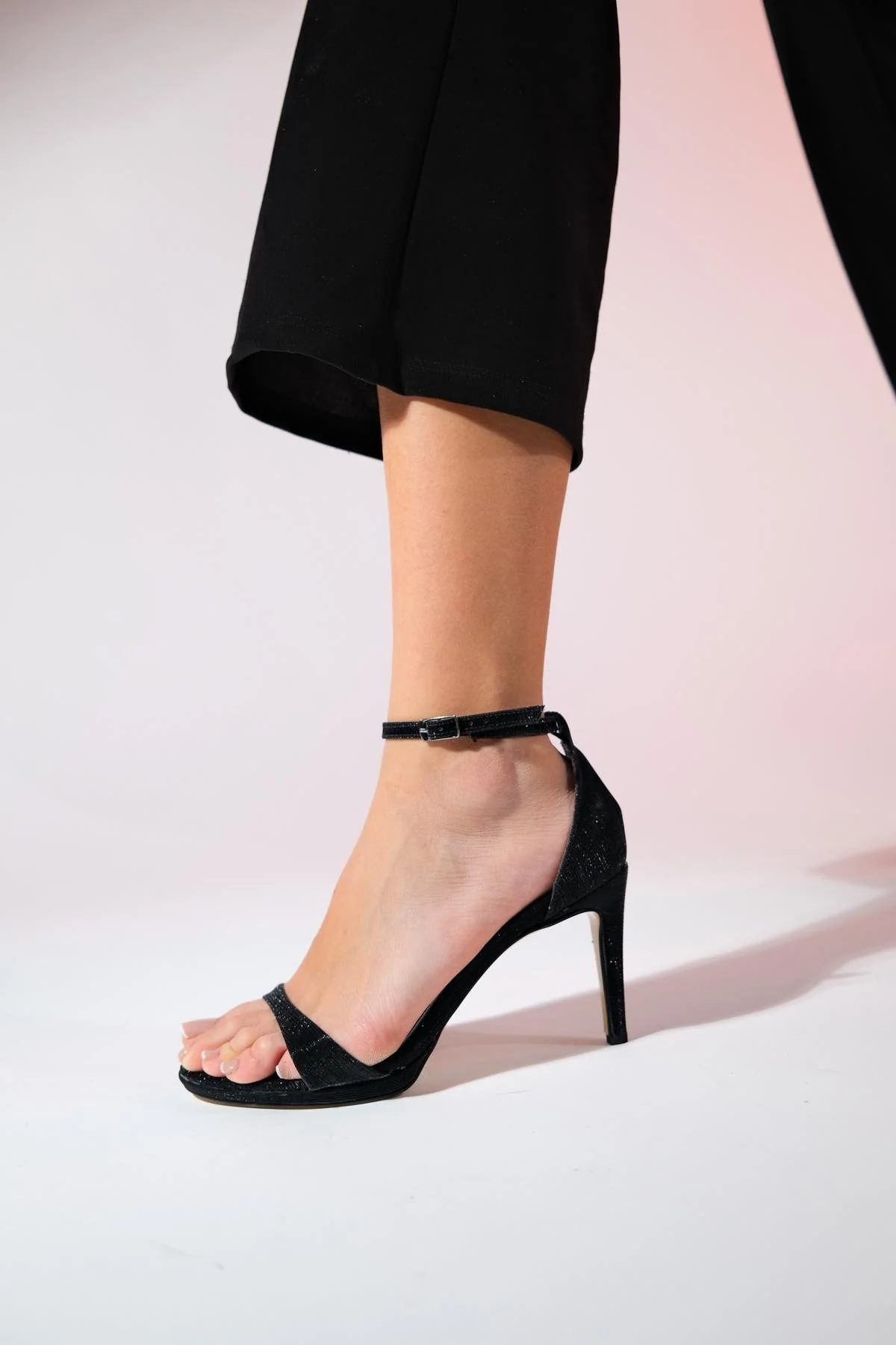 Bern - Black Striped Platform Heel Evening Shoe (Women) - Image 4