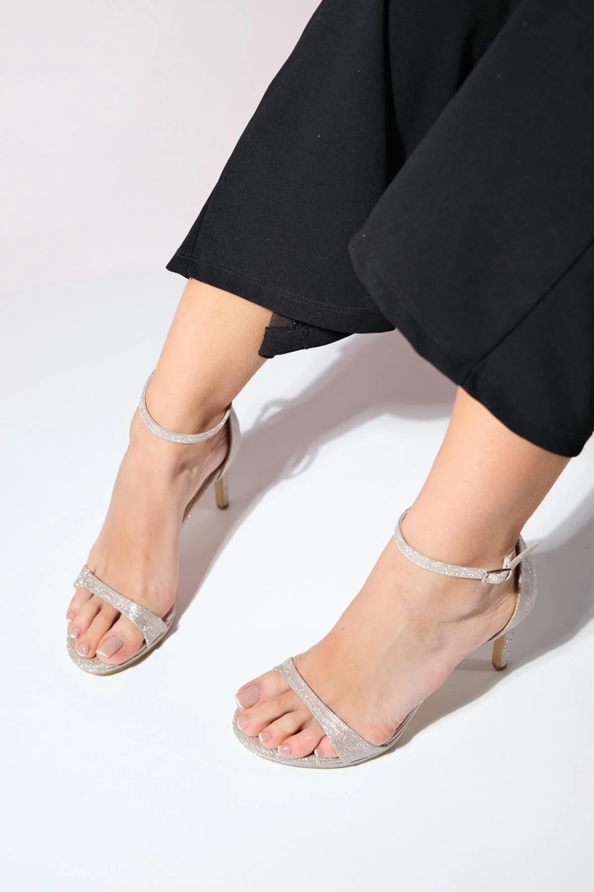 Bern - Gold Striped Platform Heel Evening Shoe (Women) - Image 2