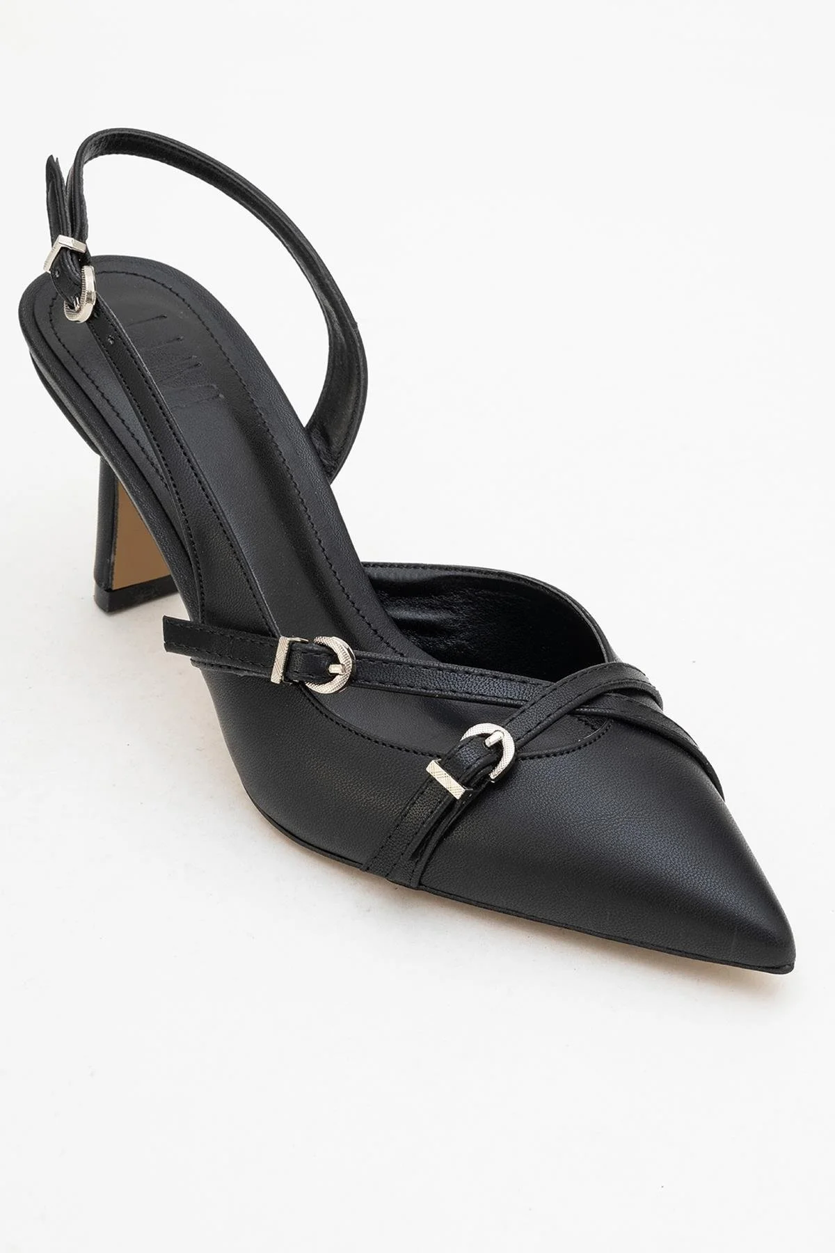 Biana - Black Buckle Pointed Toe Pump (Women) - Image 3