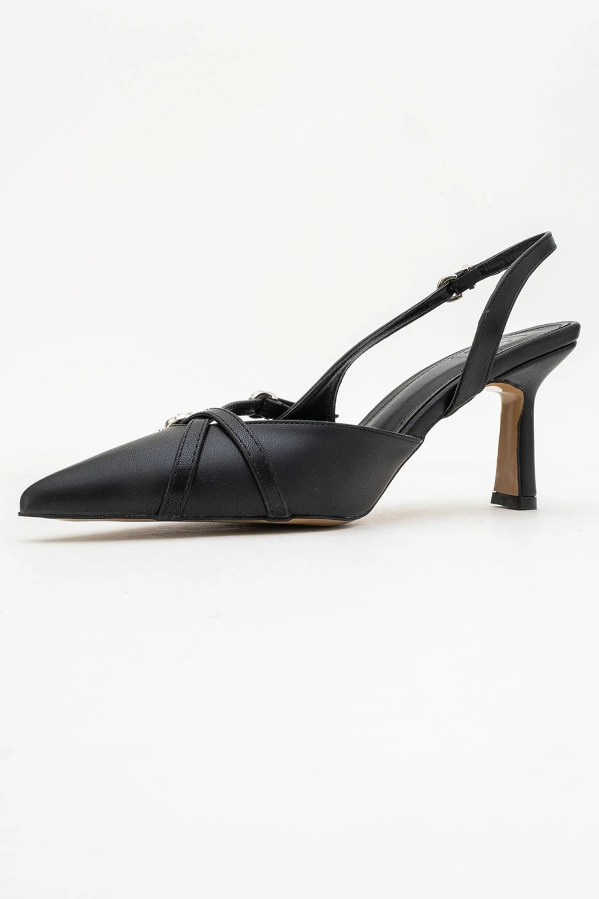 Biana - Black Buckle Pointed Toe Pump (Women) - Image 4