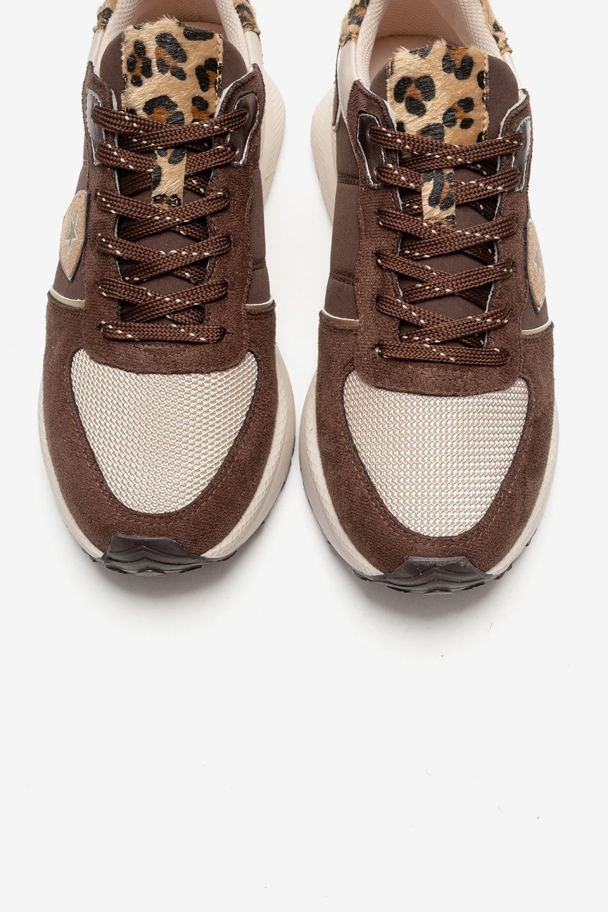 BIELLA - Brown Suede-Textured Genuine Leather Sneaker (Women) - Image 2