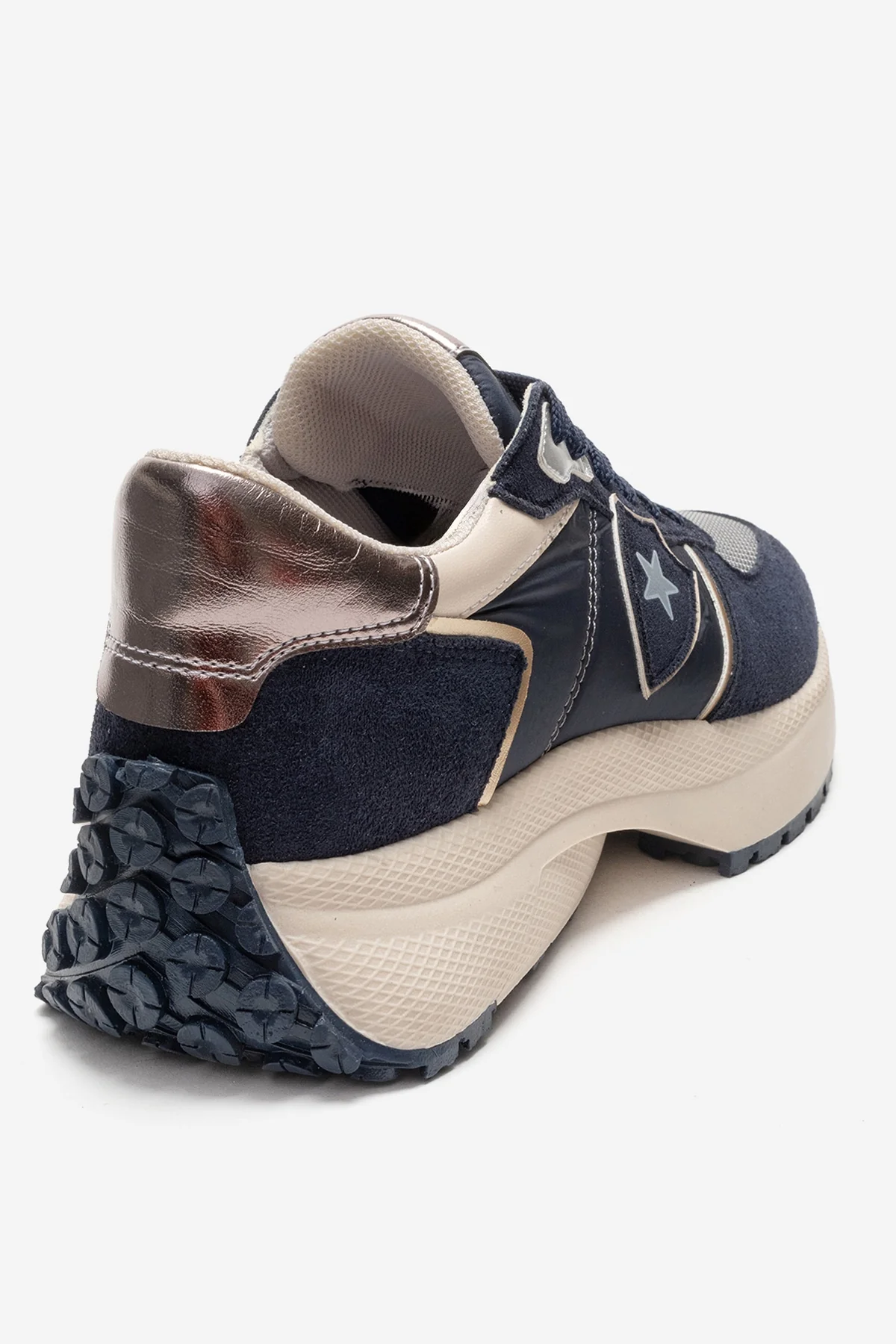 BIELLA - Navy Suede Genuine Leather Sneaker (Women) - Image 5