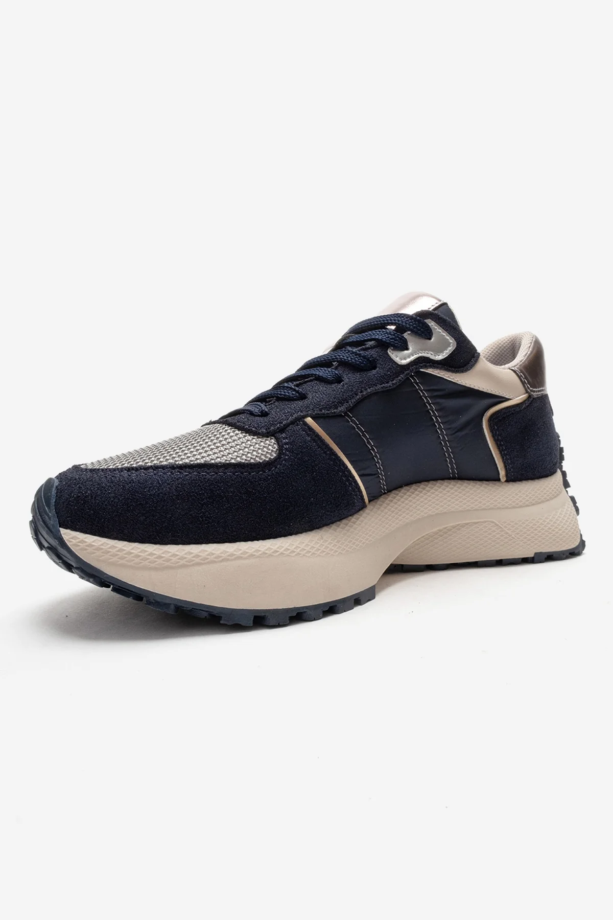 BIELLA - Navy Suede Genuine Leather Sneaker (Women) - Image 6