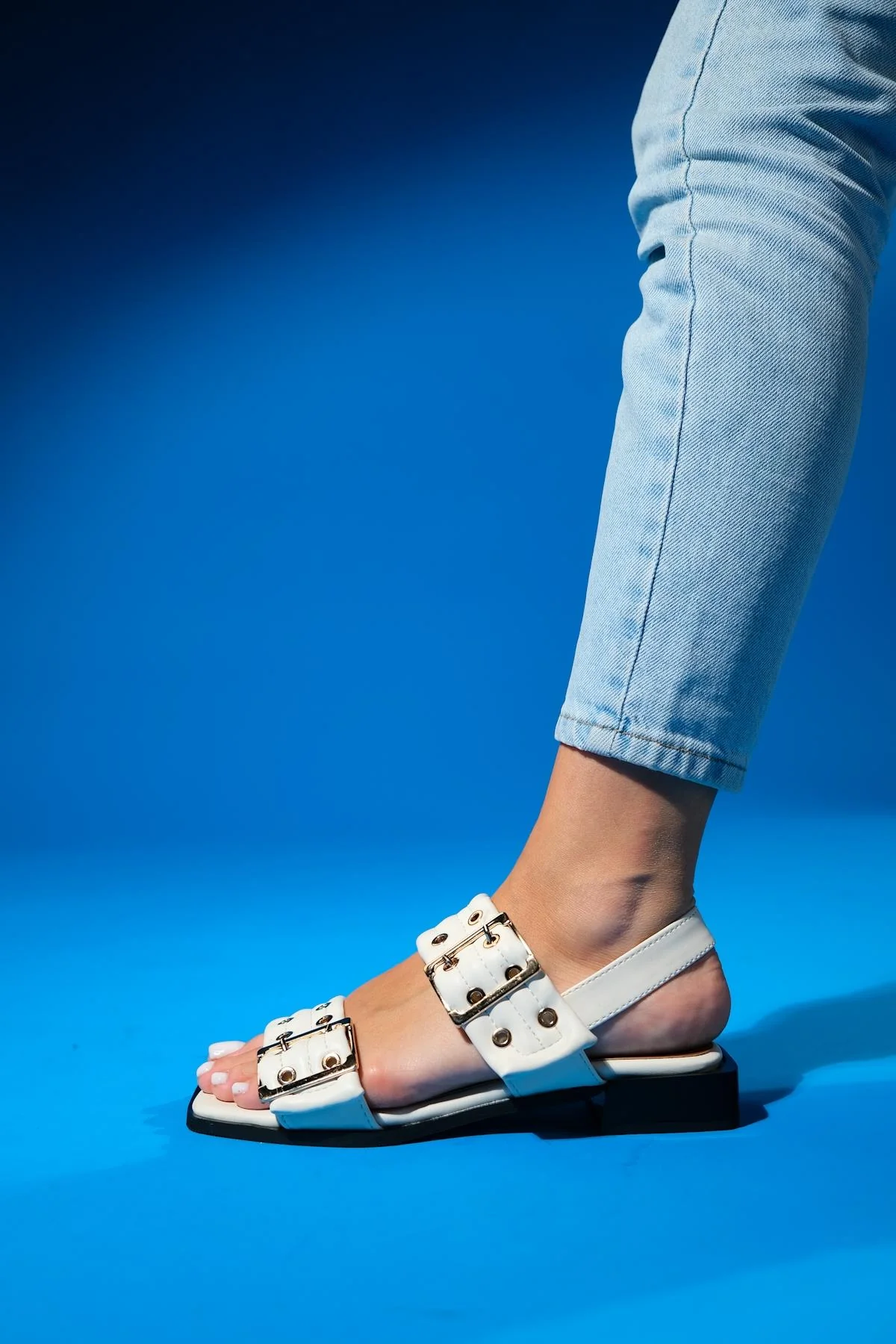 Blob - Ecru Gold Buckle Sandal (Women) - Image 3