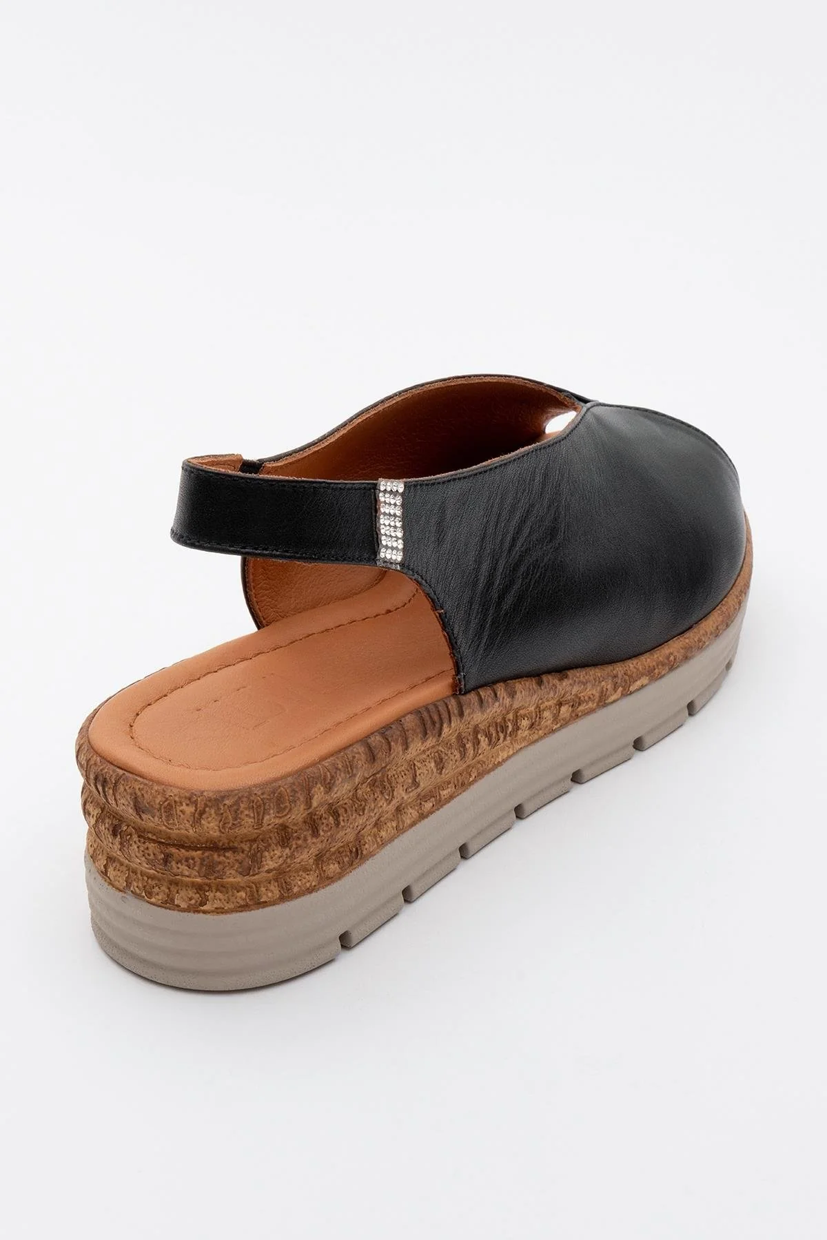 Blom - Black Leather Platform Sandal (Women) - Image 4