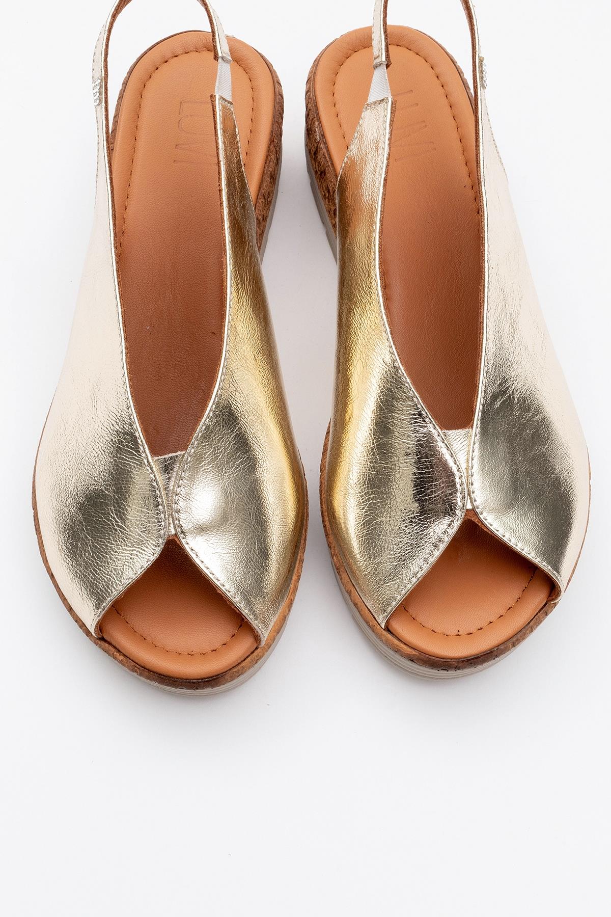 Blom - Gold Leather Platform Sandal (Women) - Image 2