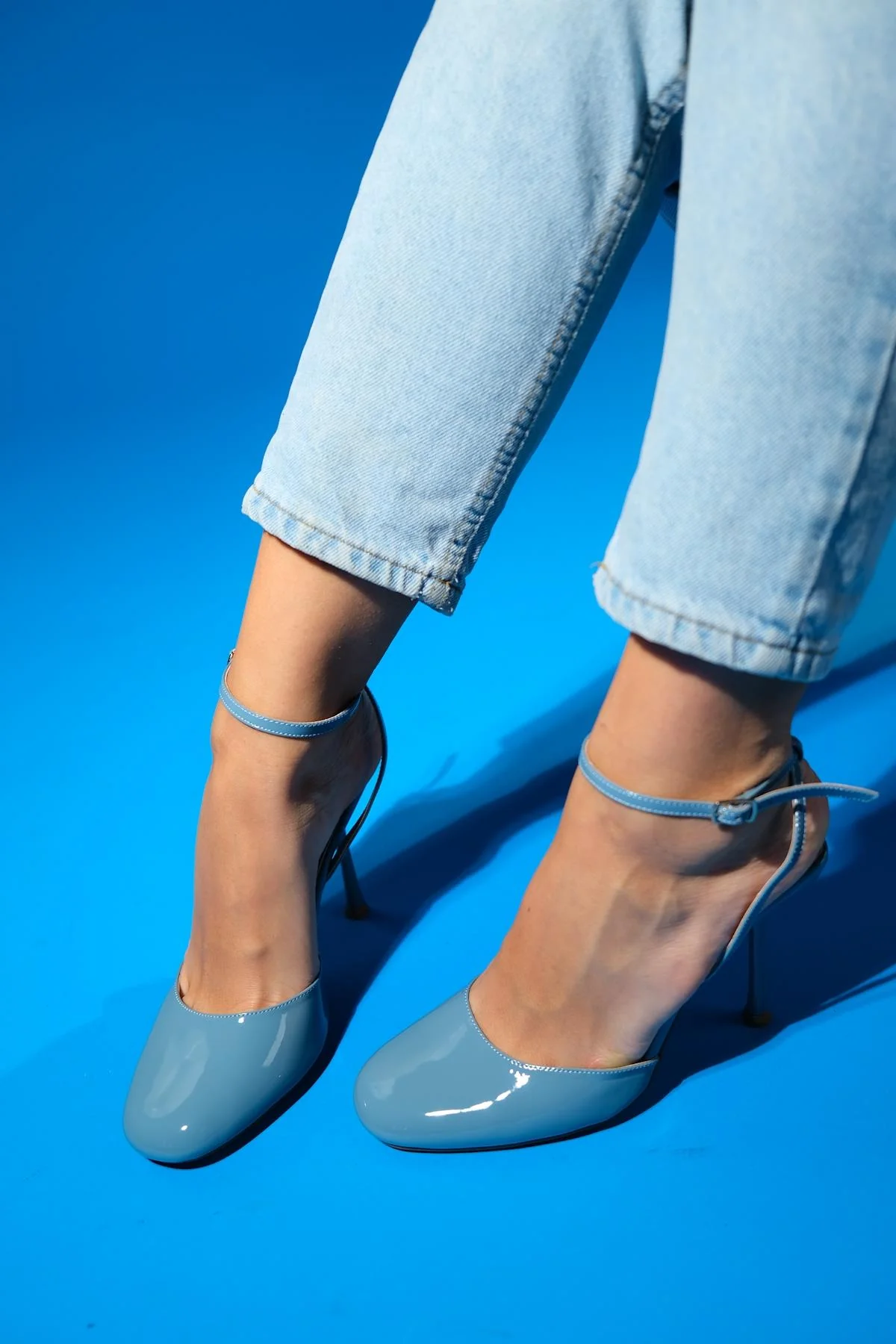 Blues - Blue Round Toe Ankle-Tie High Heel Shoe (Women) - Image 2