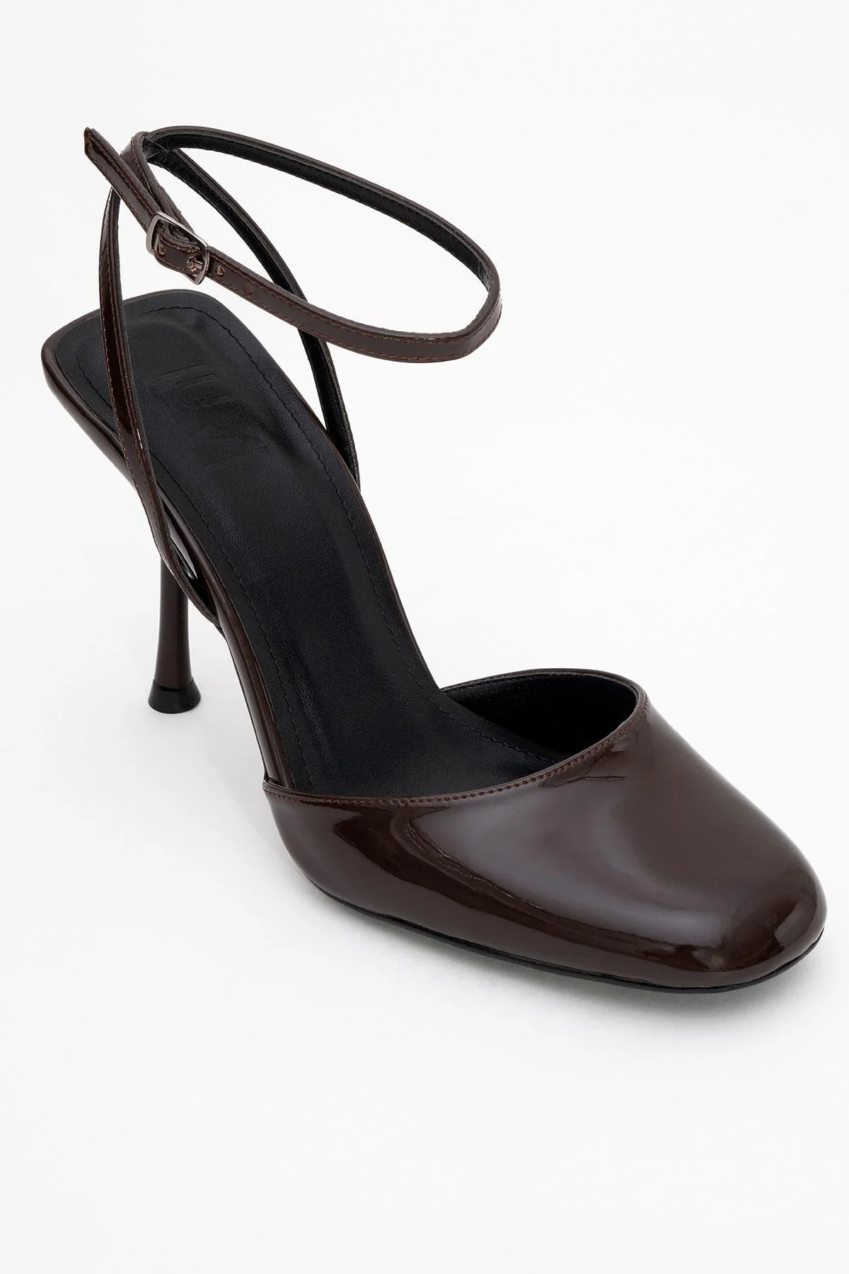 Blues - Brown Patent Round Toe Ankle-Tie High Heel (Women) - Image 3
