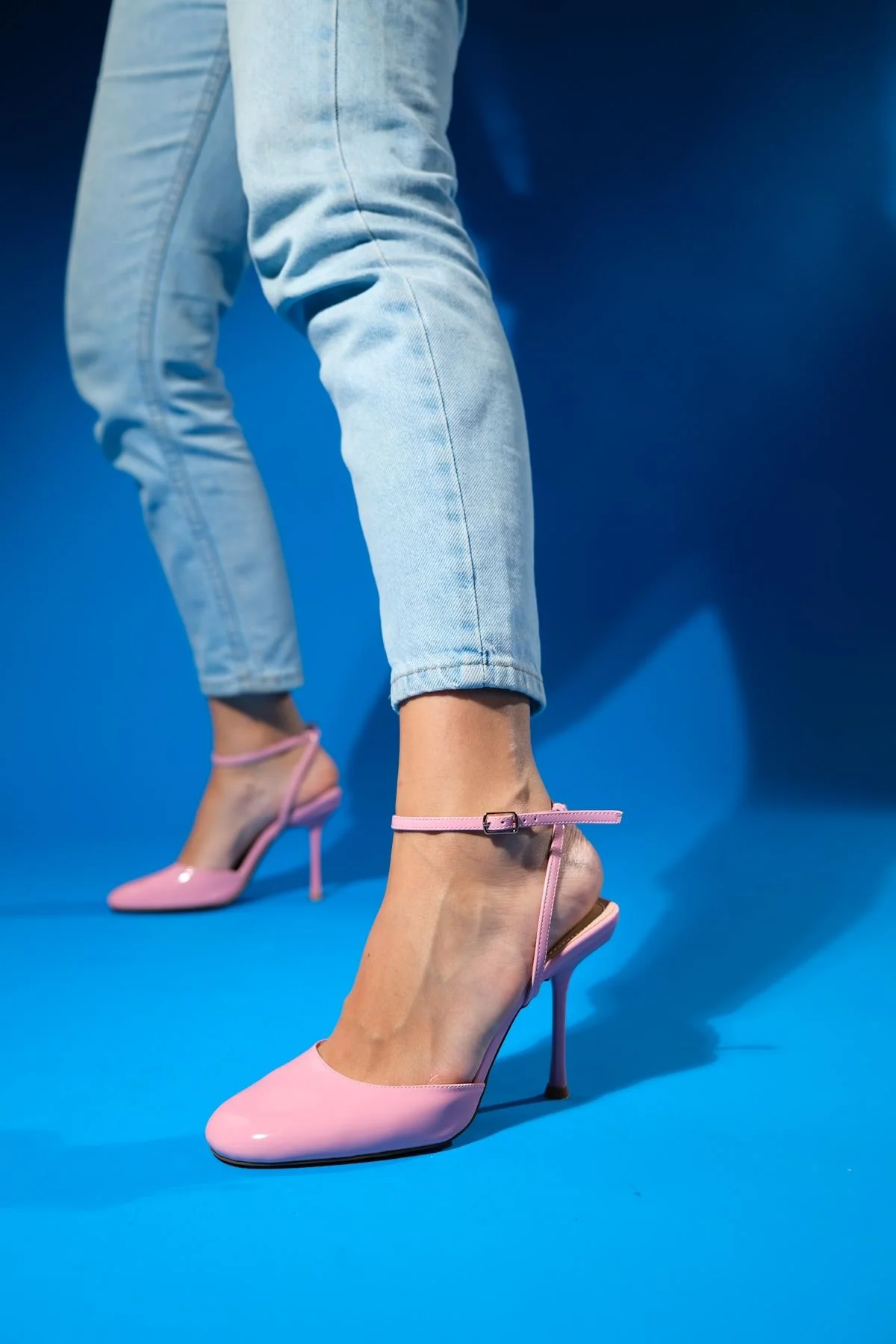 Blues - Pink Round Toe Ankle-Tie High Heel Shoe (Women) - Image 5