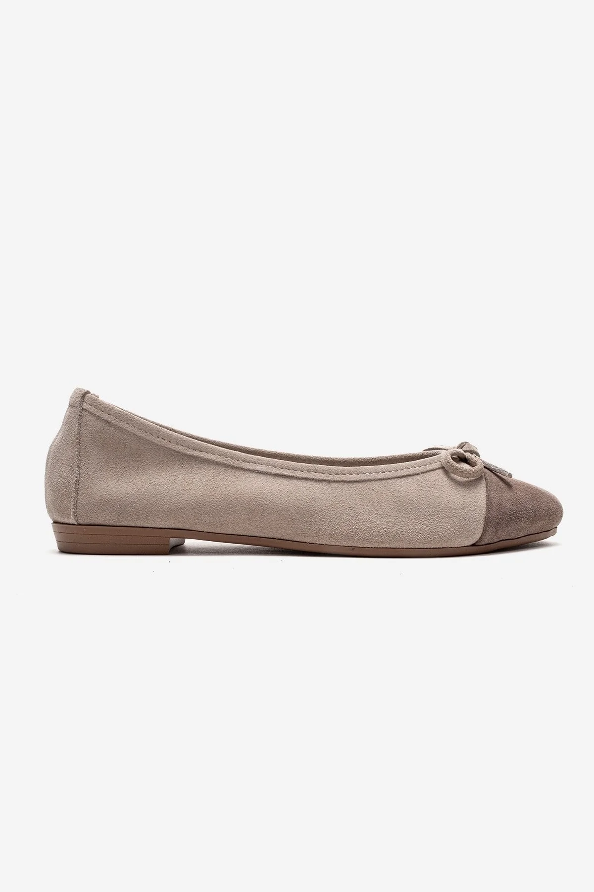 BOLEO - Beige/Taupe Genuine Leather Ballet Flat (Women) - Image 3