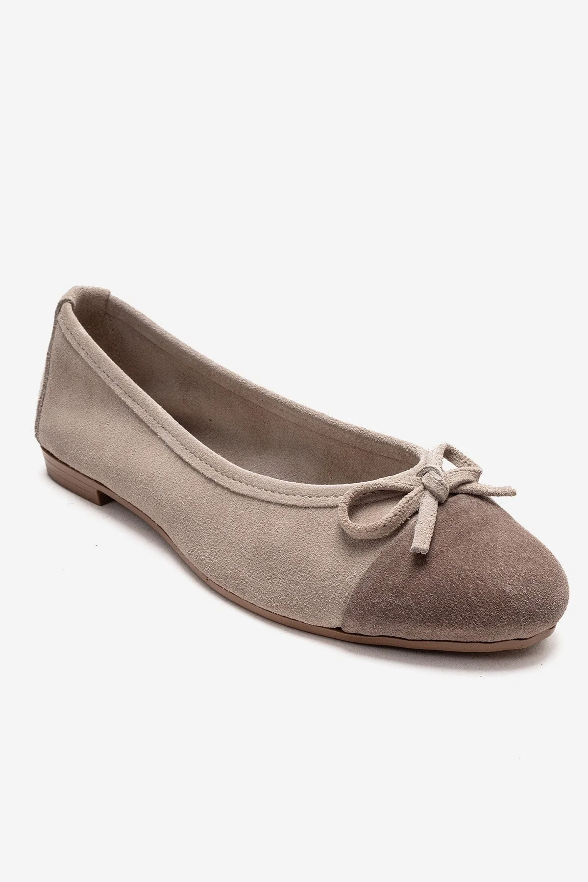 BOLEO - Beige/Taupe Genuine Leather Ballet Flat (Women) - Image 5
