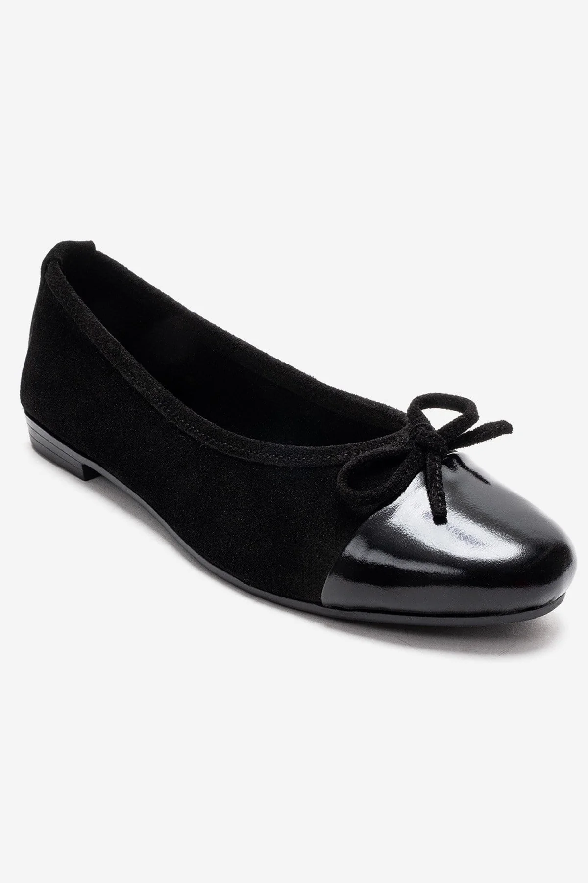 BOLEO - Black Genuine Leather Ballet Flat (Women) - Image 3