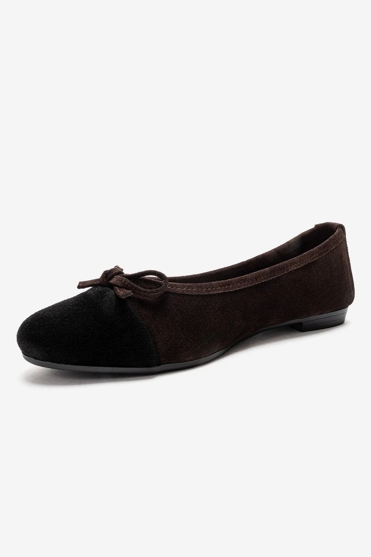 BOLEO - Brown/Black Genuine Leather Ballet Flat (Women) - Image 6