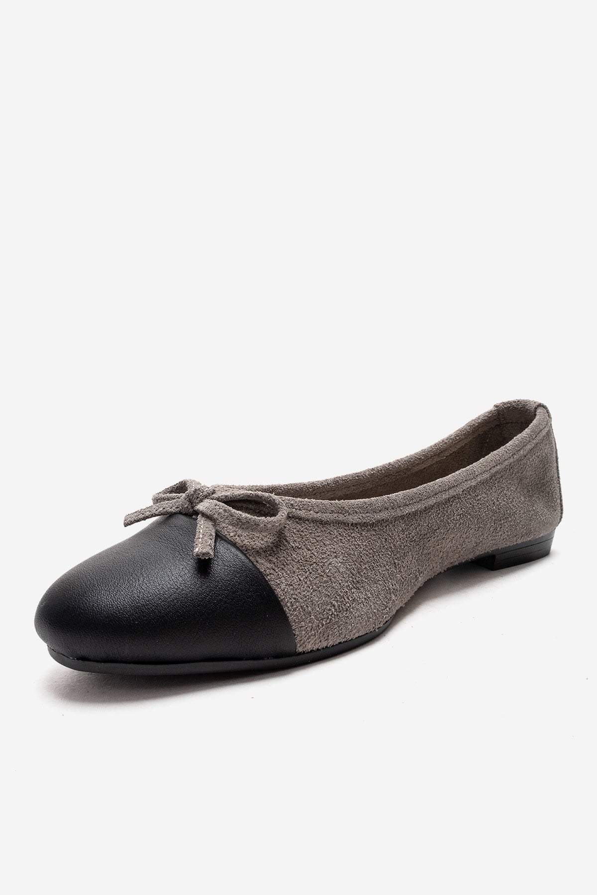 BOLEO - Gray Genuine Leather Ballet Flat (Women) - Image 6