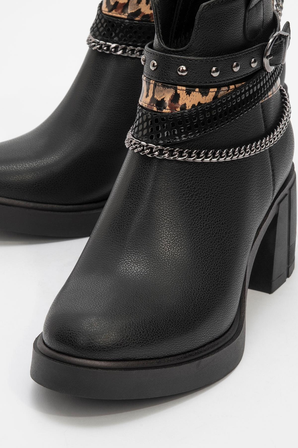 Boliva - Black Belted Chain Boot (Women) - Image 2