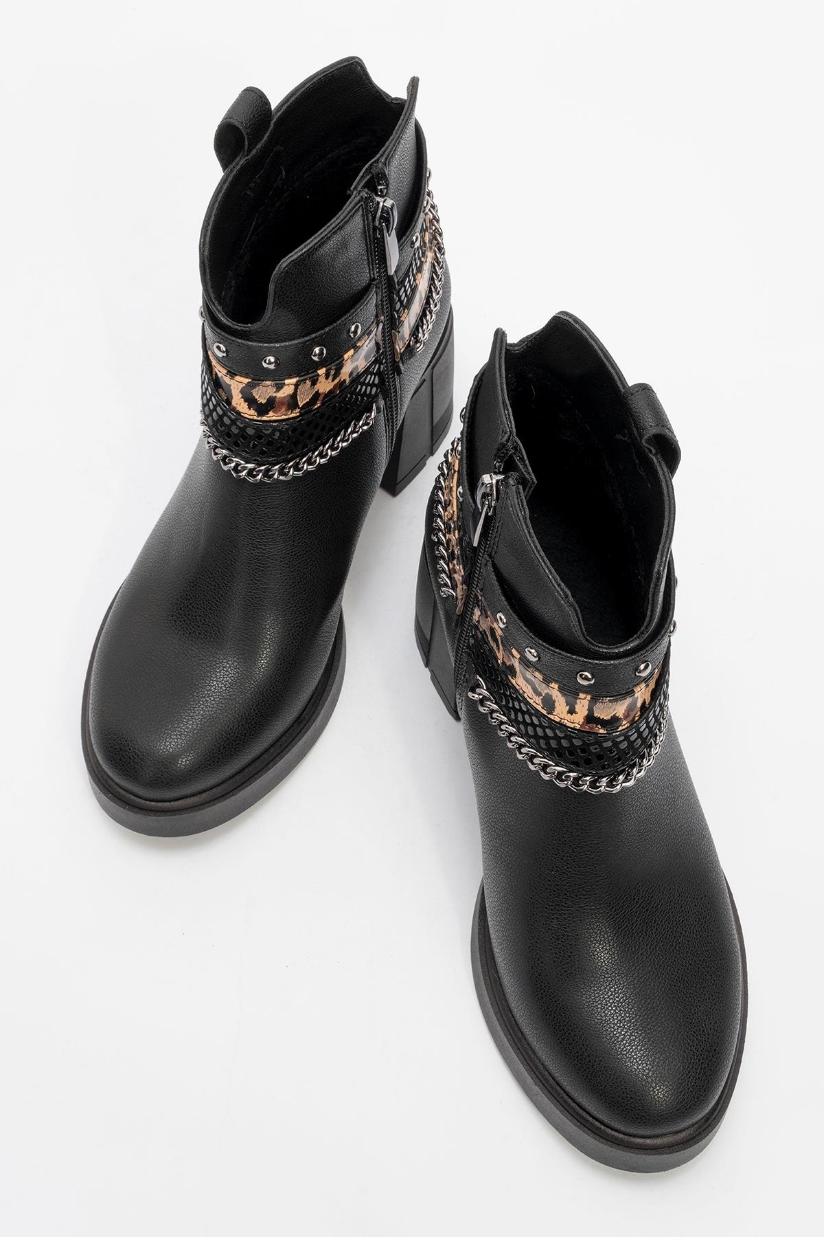 Boliva - Black Belted Chain Boot (Women) - Image 3