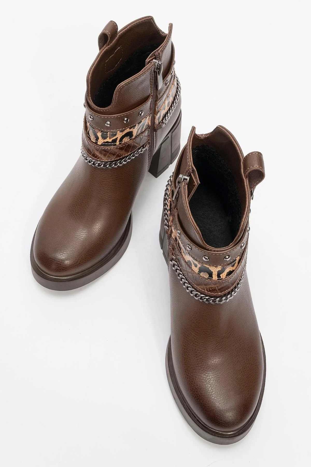 Boliva - Brown Belted Chain Boot (Women) - Image 2