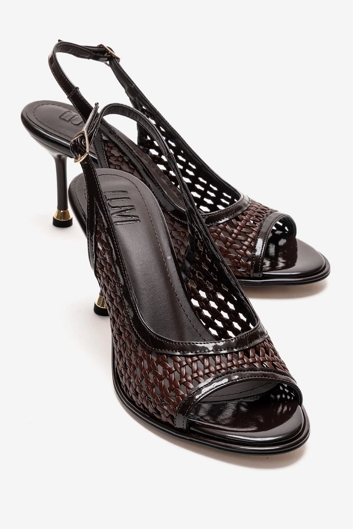 BONITO - Brown Woven Stiletto Heeled Shoe (Women)