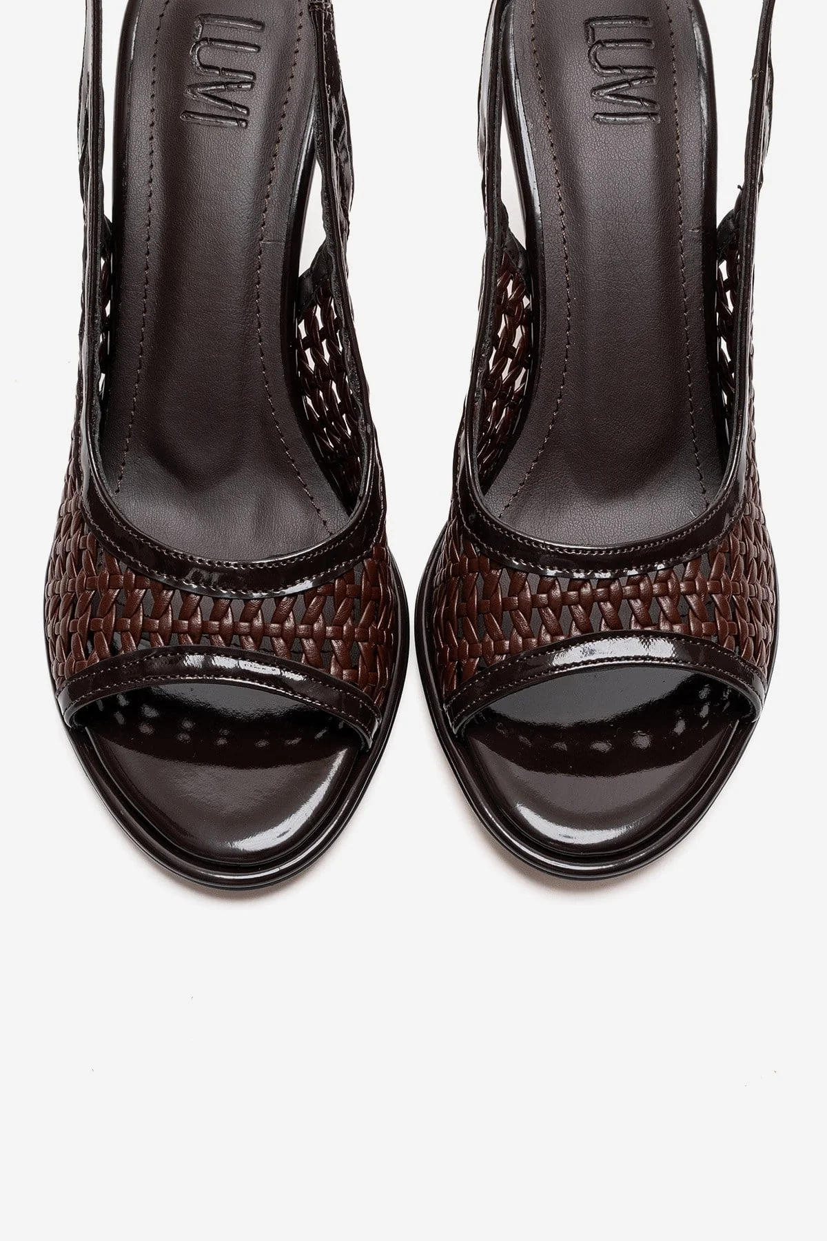 BONITO - Brown Woven Stiletto Heeled Shoe (Women) - Image 2