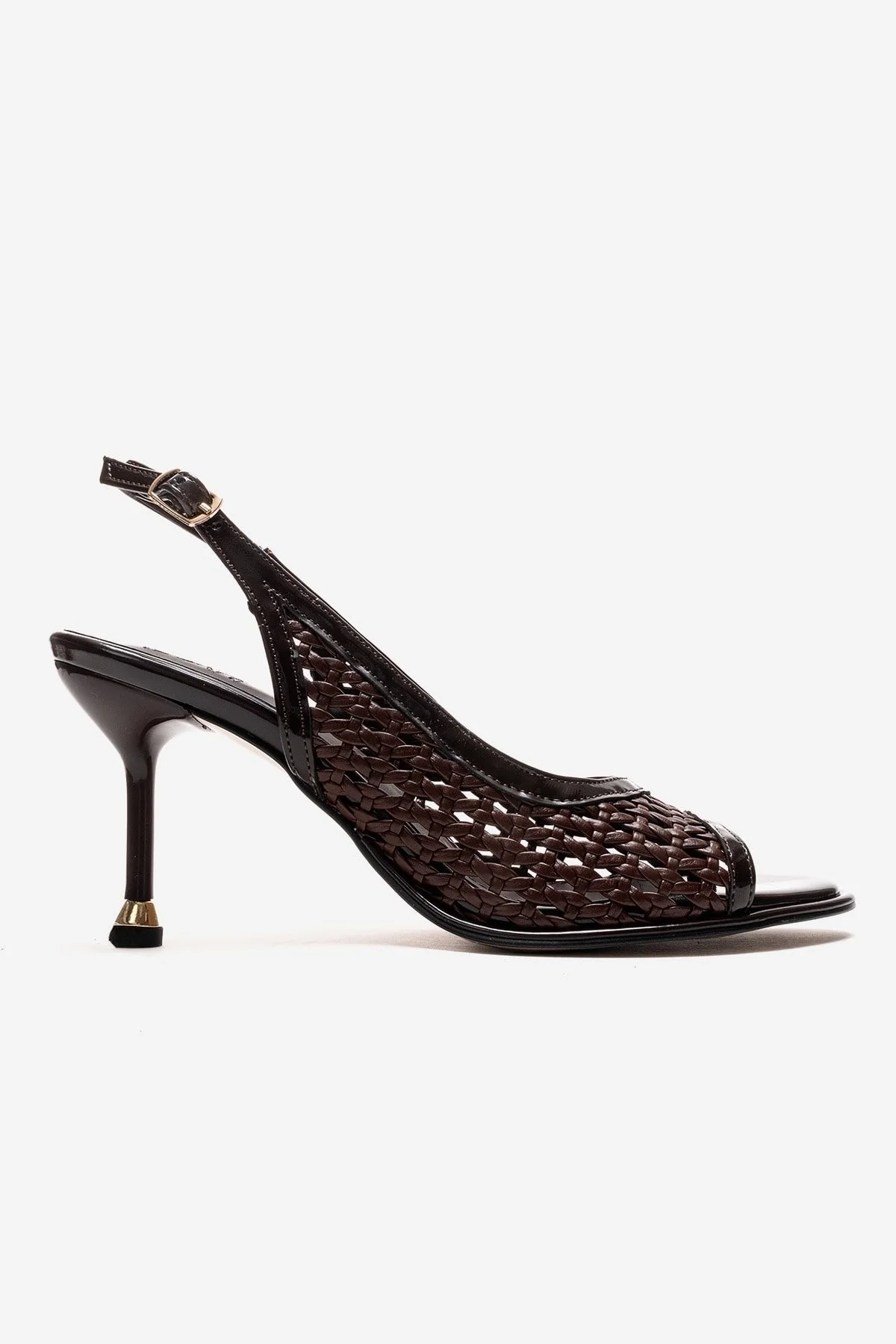 BONITO - Brown Woven Stiletto Heeled Shoe (Women) - Image 4