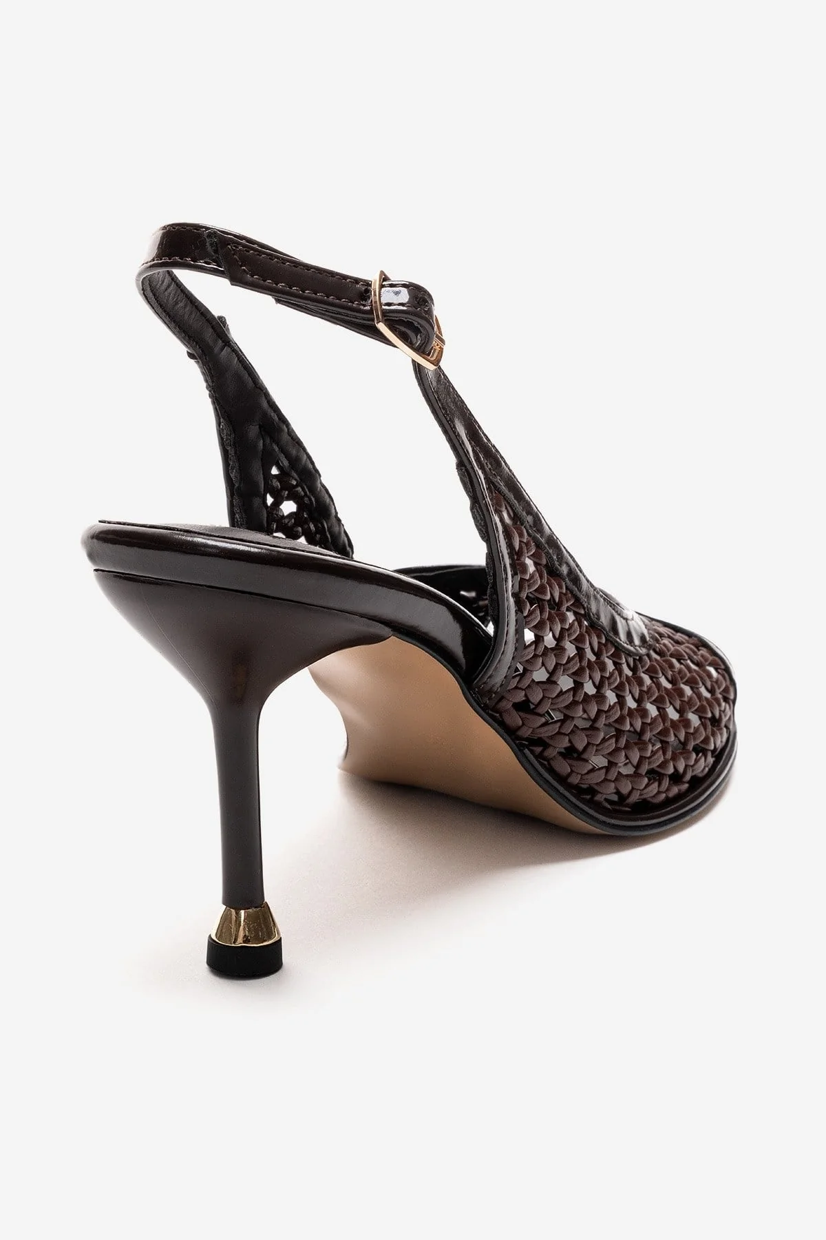 BONITO - Brown Woven Stiletto Heeled Shoe (Women) - Image 5
