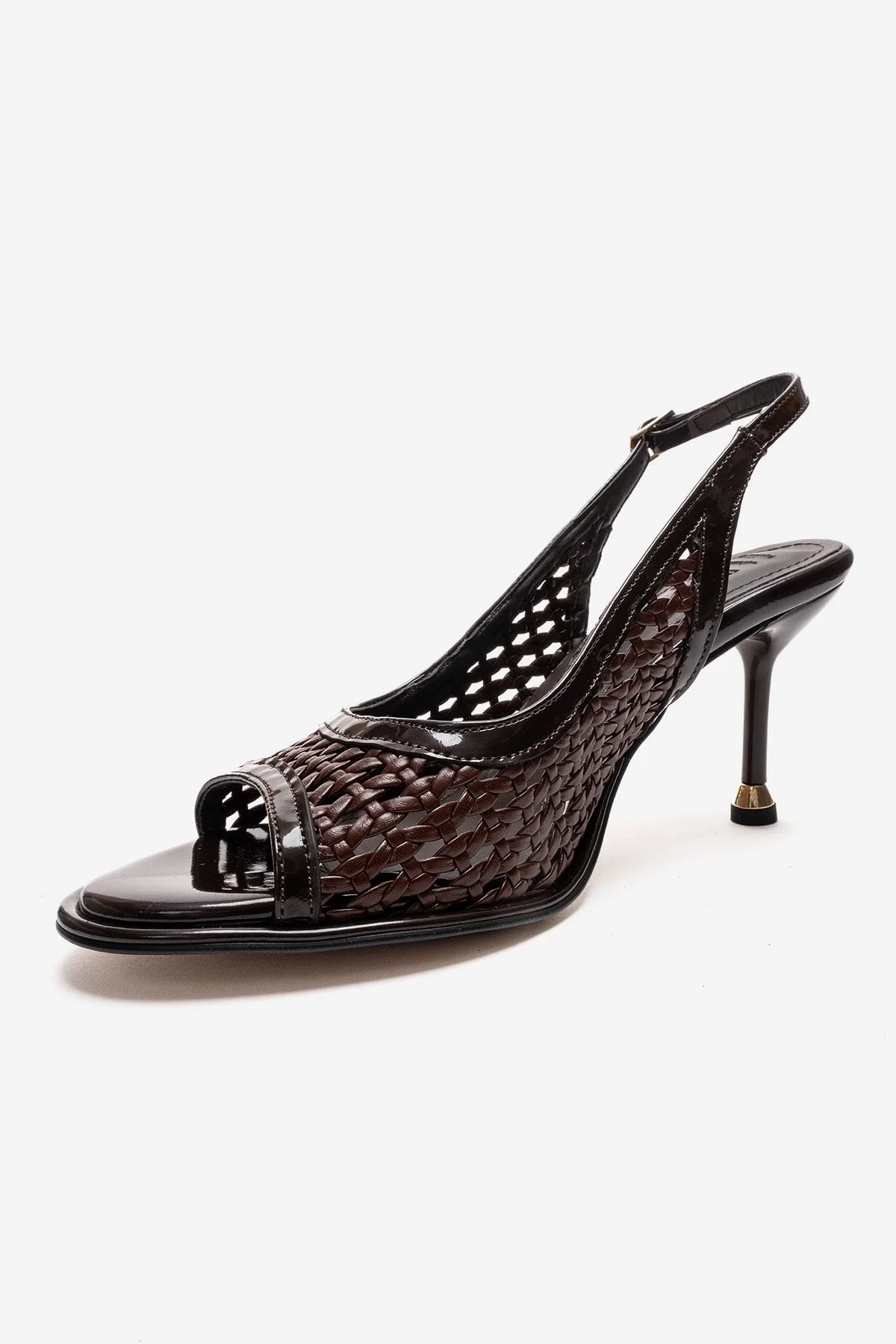 BONITO - Brown Woven Stiletto Heeled Shoe (Women) - Image 6