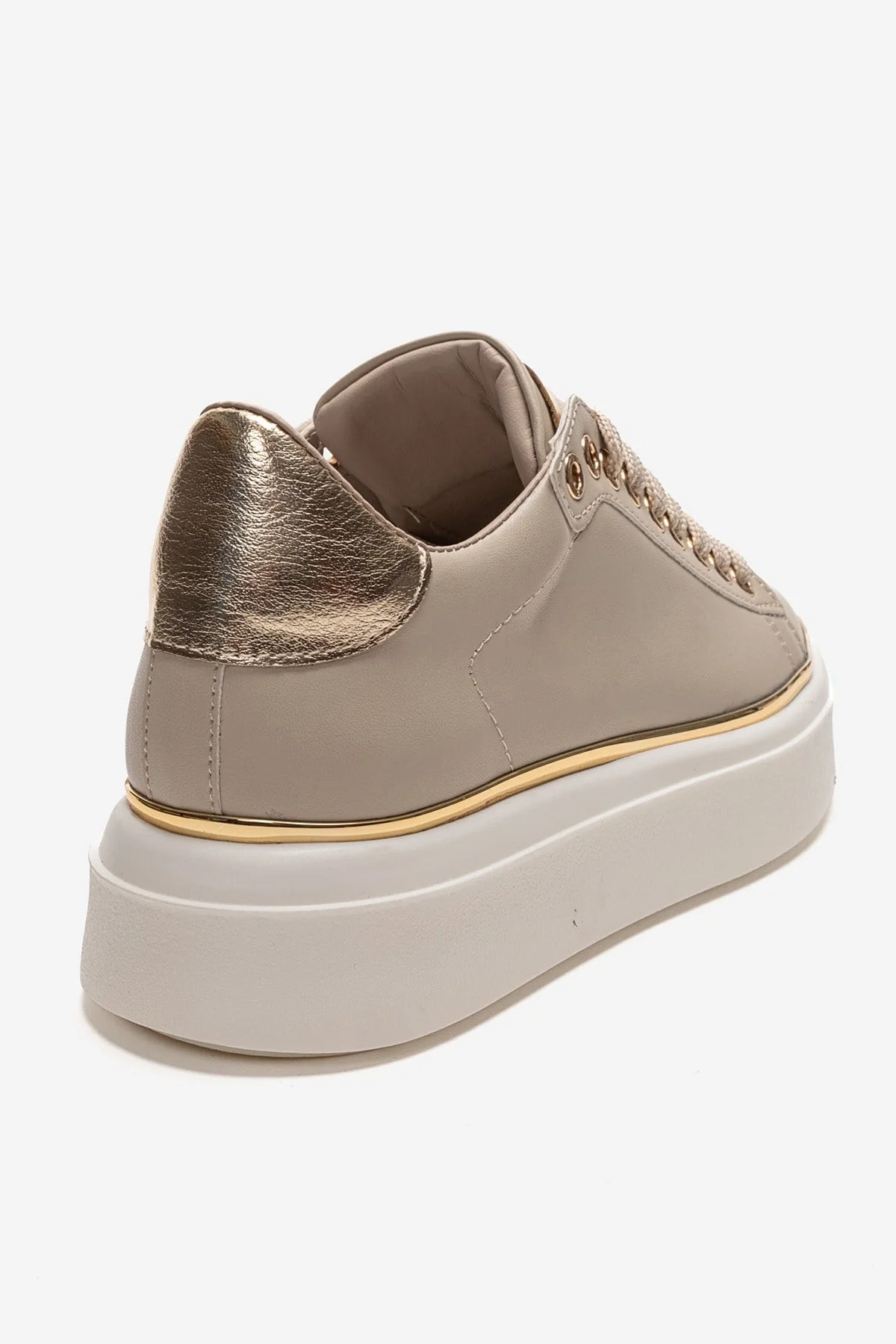 BORENA - Beige Genuine Leather Thick-Platform Casual Sneaker (Women) - Image 5