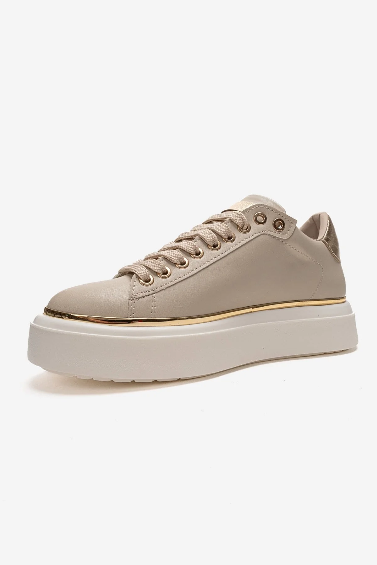 BORENA - Beige Genuine Leather Thick-Platform Casual Sneaker (Women) - Image 6