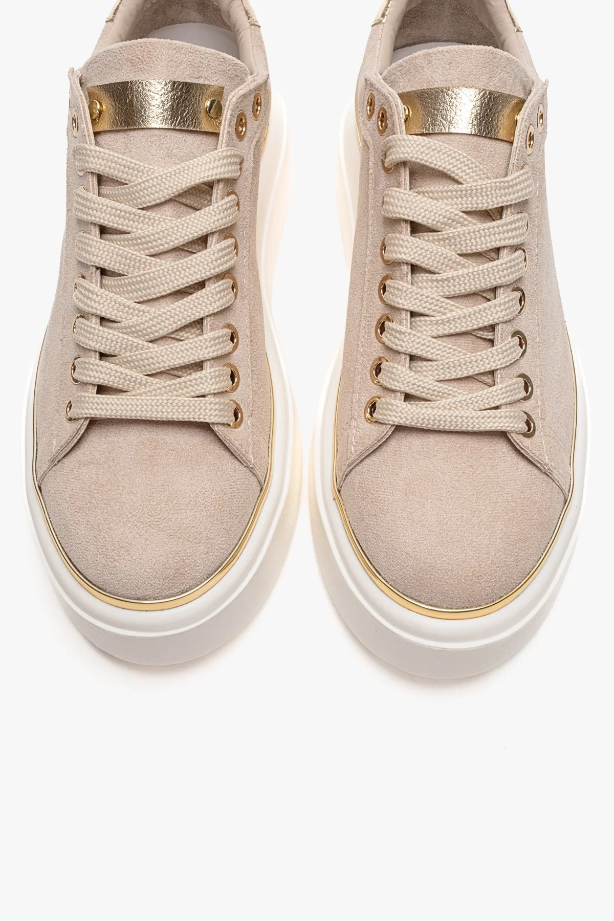 BORENA - Beige Platform Sneaker (Women) - Image 2
