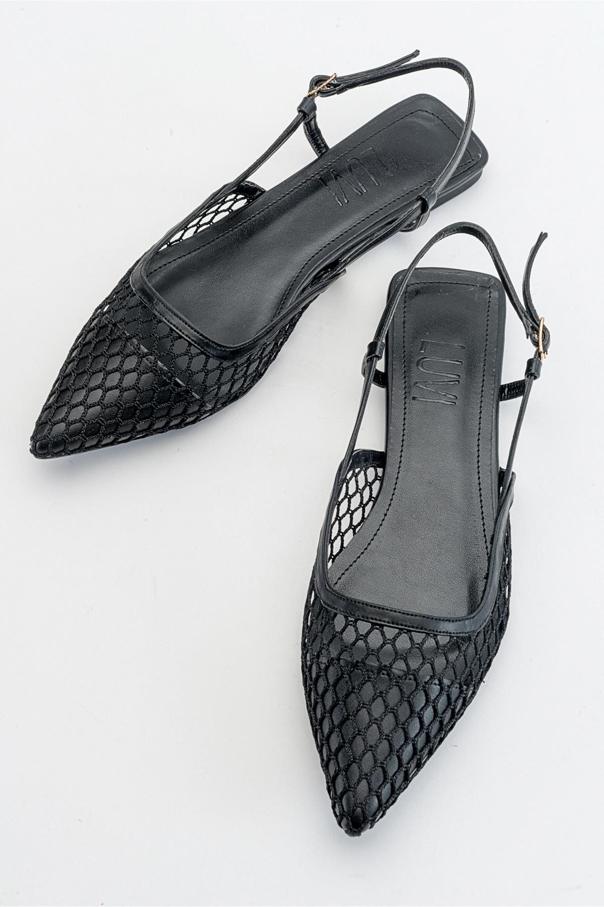 Brace Black Mesh Flat Sandal (Women) - Image 4