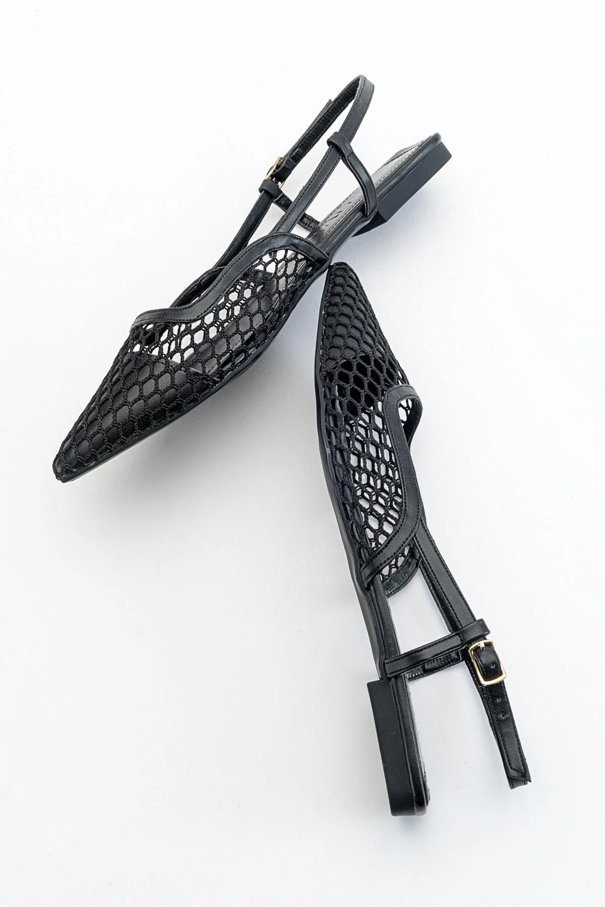 Brace Black Mesh Flat Sandal (Women) - Image 5