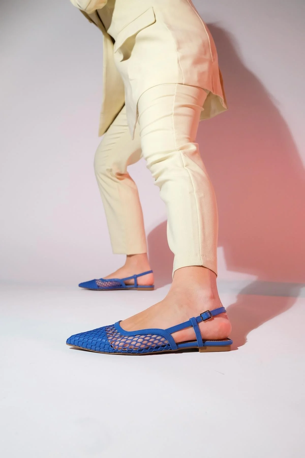 Brace Blue Mesh Flat Sandal (Women) - Image 4