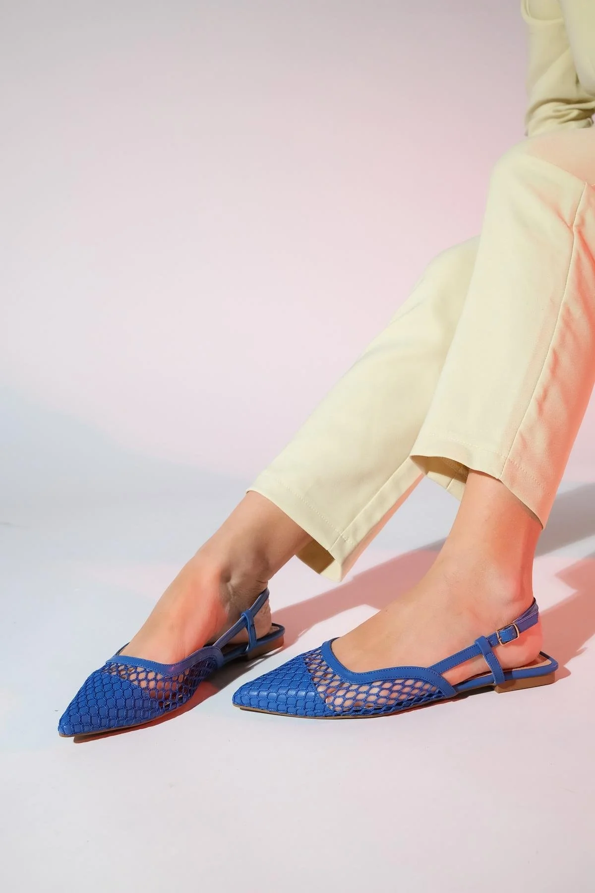 Brace Blue Mesh Flat Sandal (Women) - Image 6