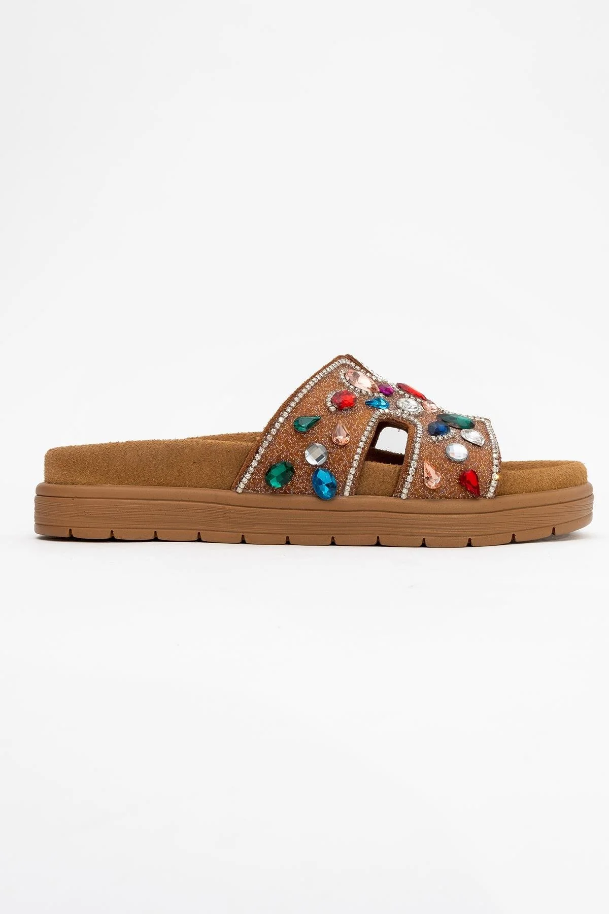 Brave - Cognac Genuine Leather Embellished Slide (Women) - Image 6